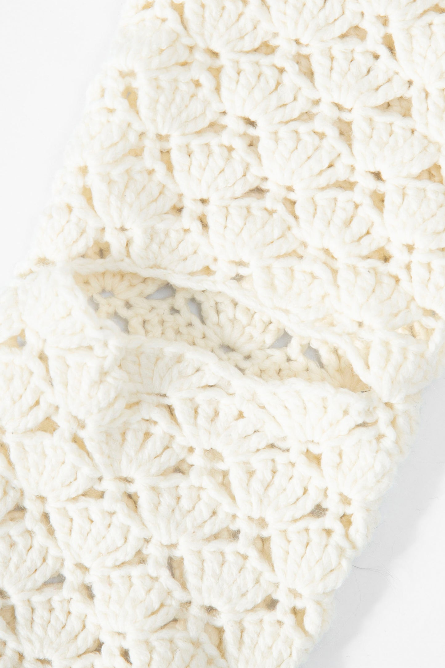 [Ordermade] Crochet Airy Cotton Knee Socks (Cream)