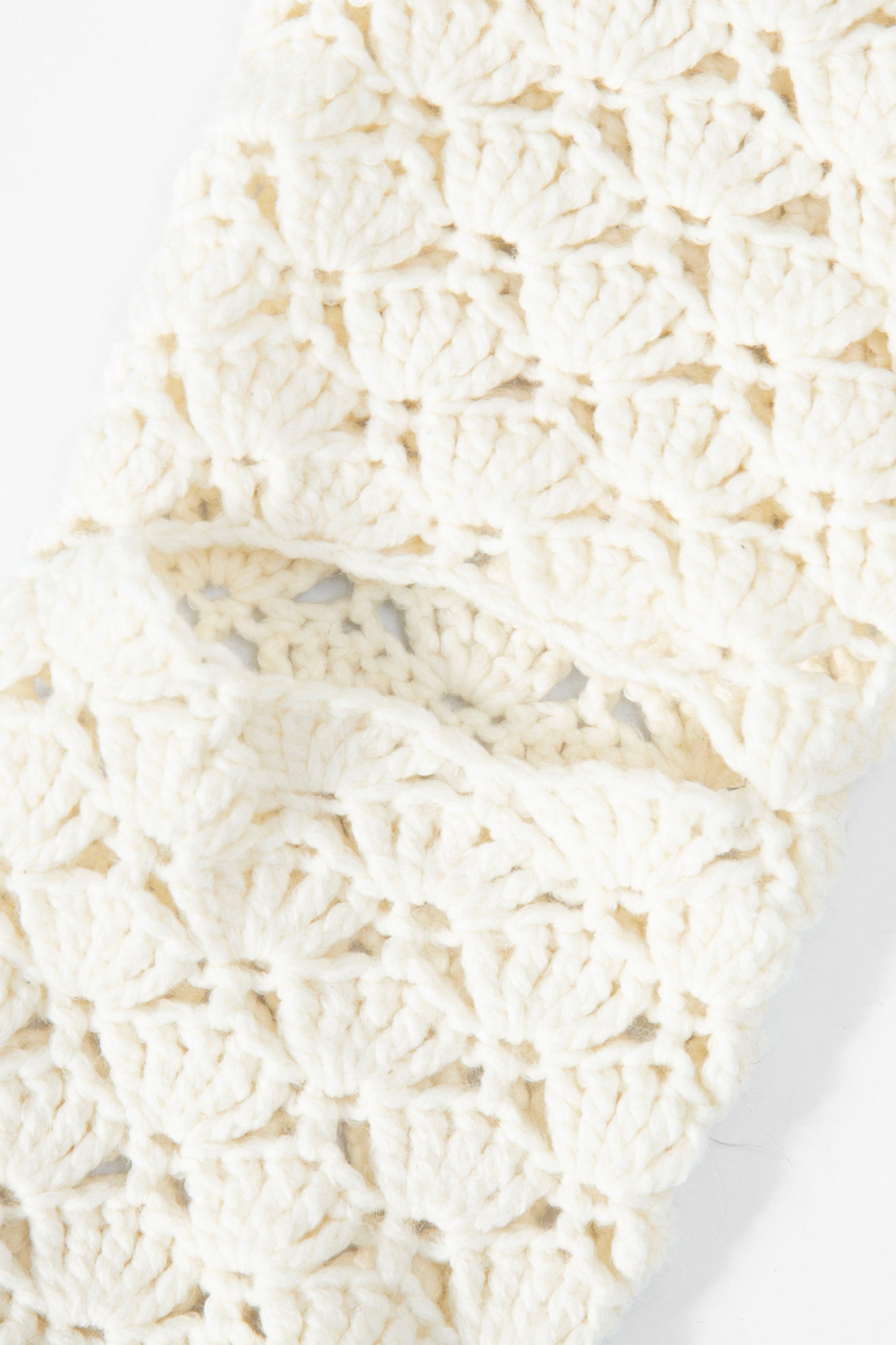 [Ordermade]Crochet airy cotton knee socks cream