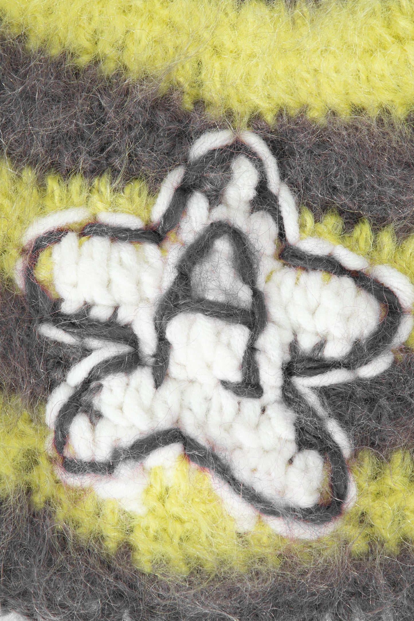 Crochet Mohair Star Beanie (Yellow)
