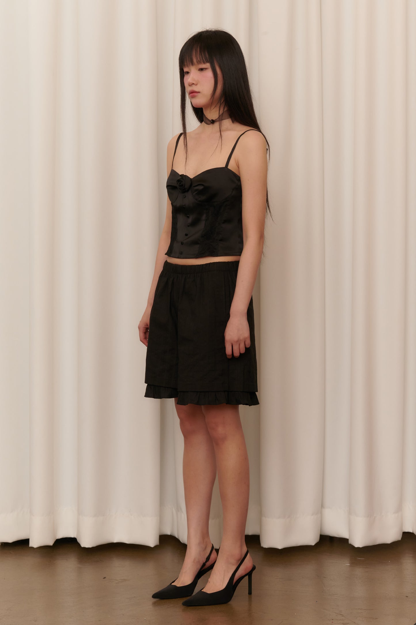 Baby Doll Bermuda Shorts (Black)