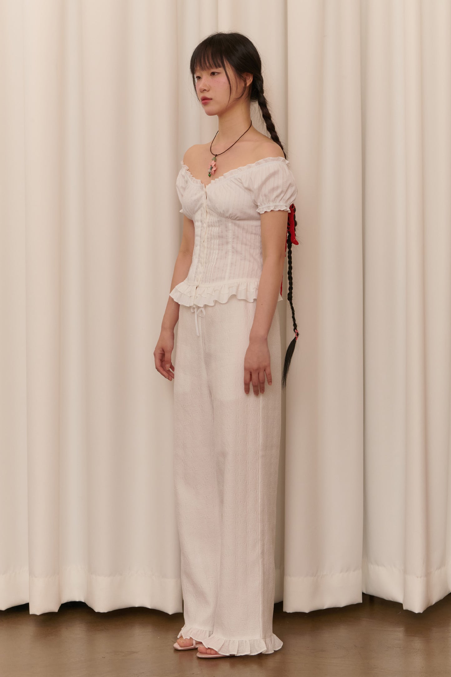 Baby Doll Corset Blouse (White)