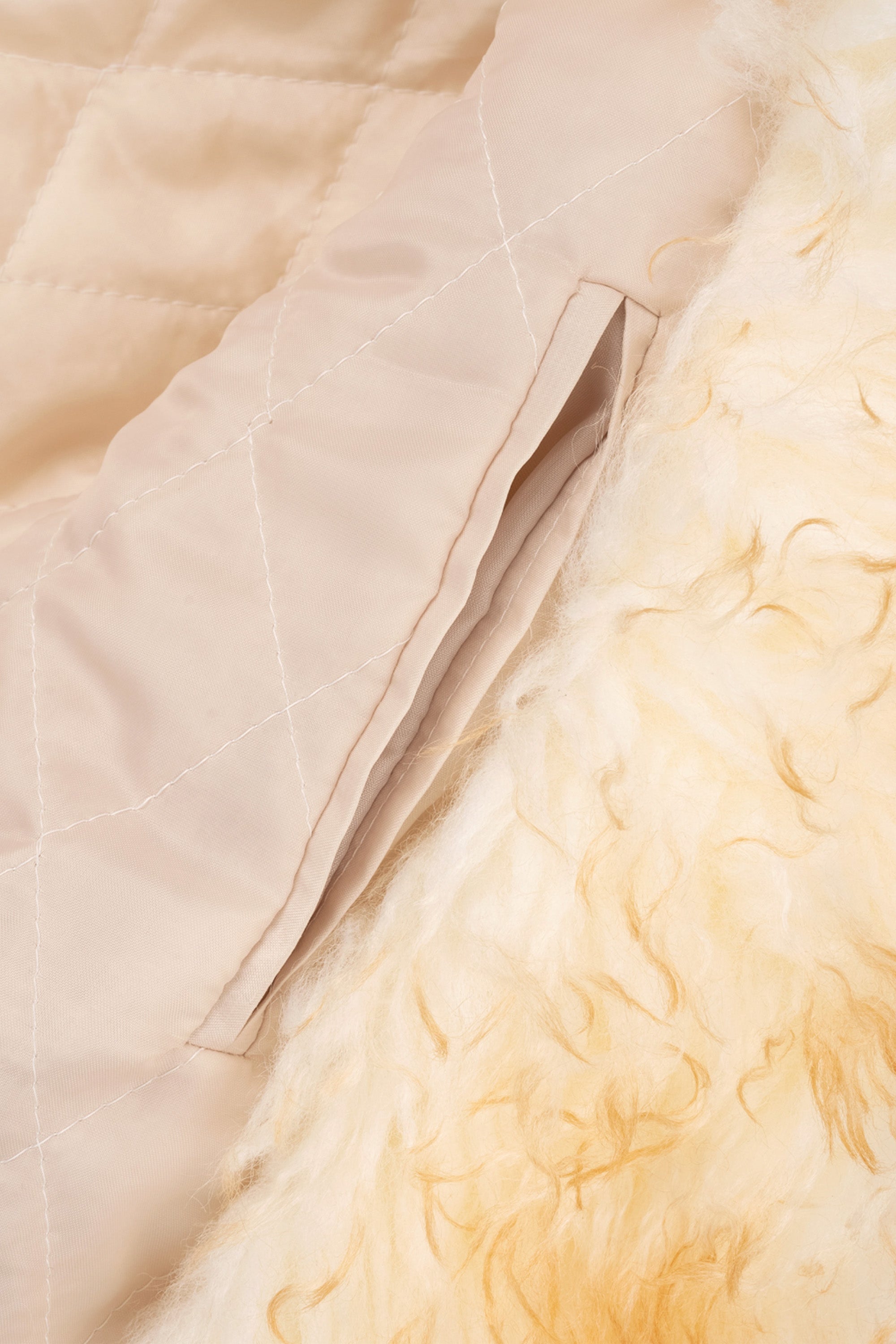 Fluffy furry fur jacket cream