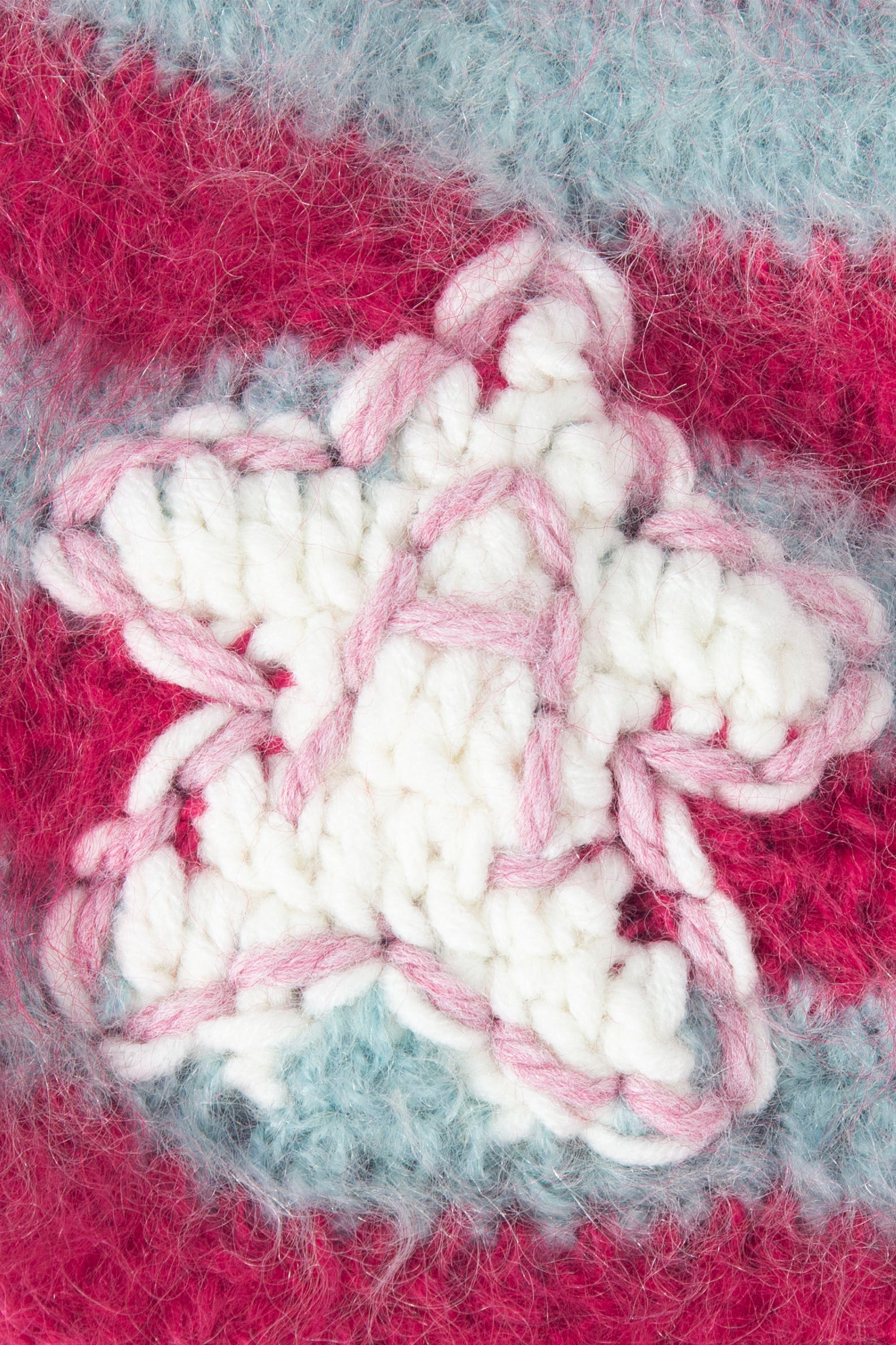 Crochet mohair star beanie pink