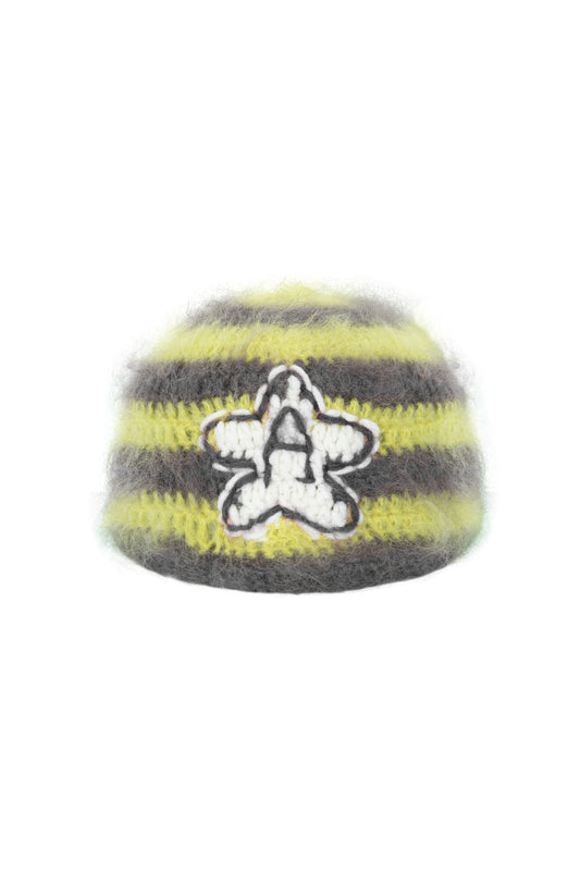Crochet Mohair Star Beanie (Yellow)