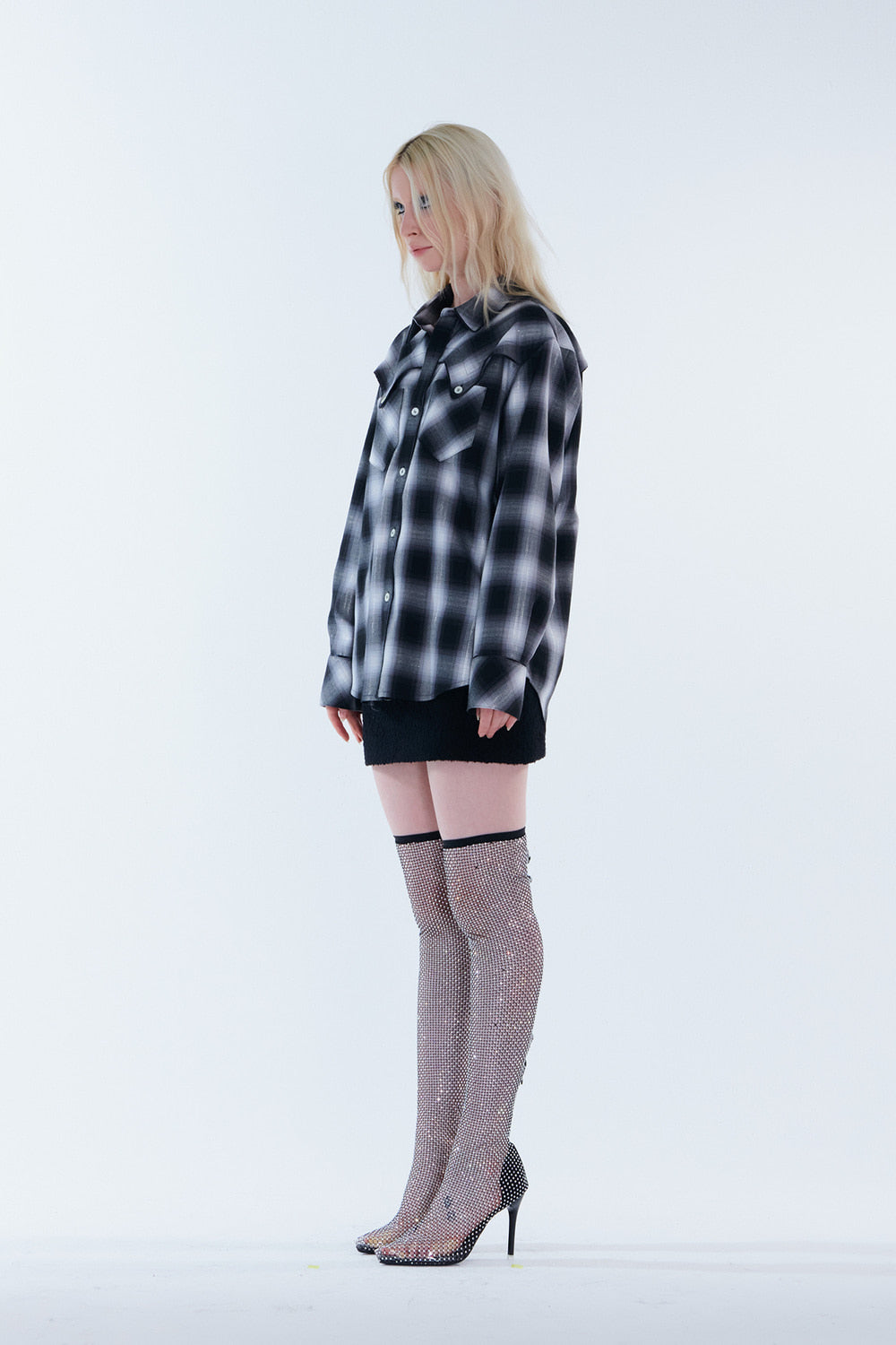 Check Pattern Western Shirts (Black)