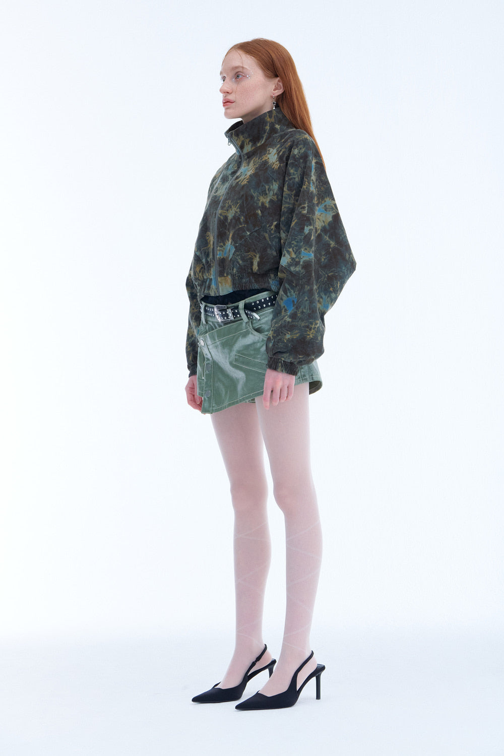 Tie-Dyed Corduroy Crop Jumper (Khaki)