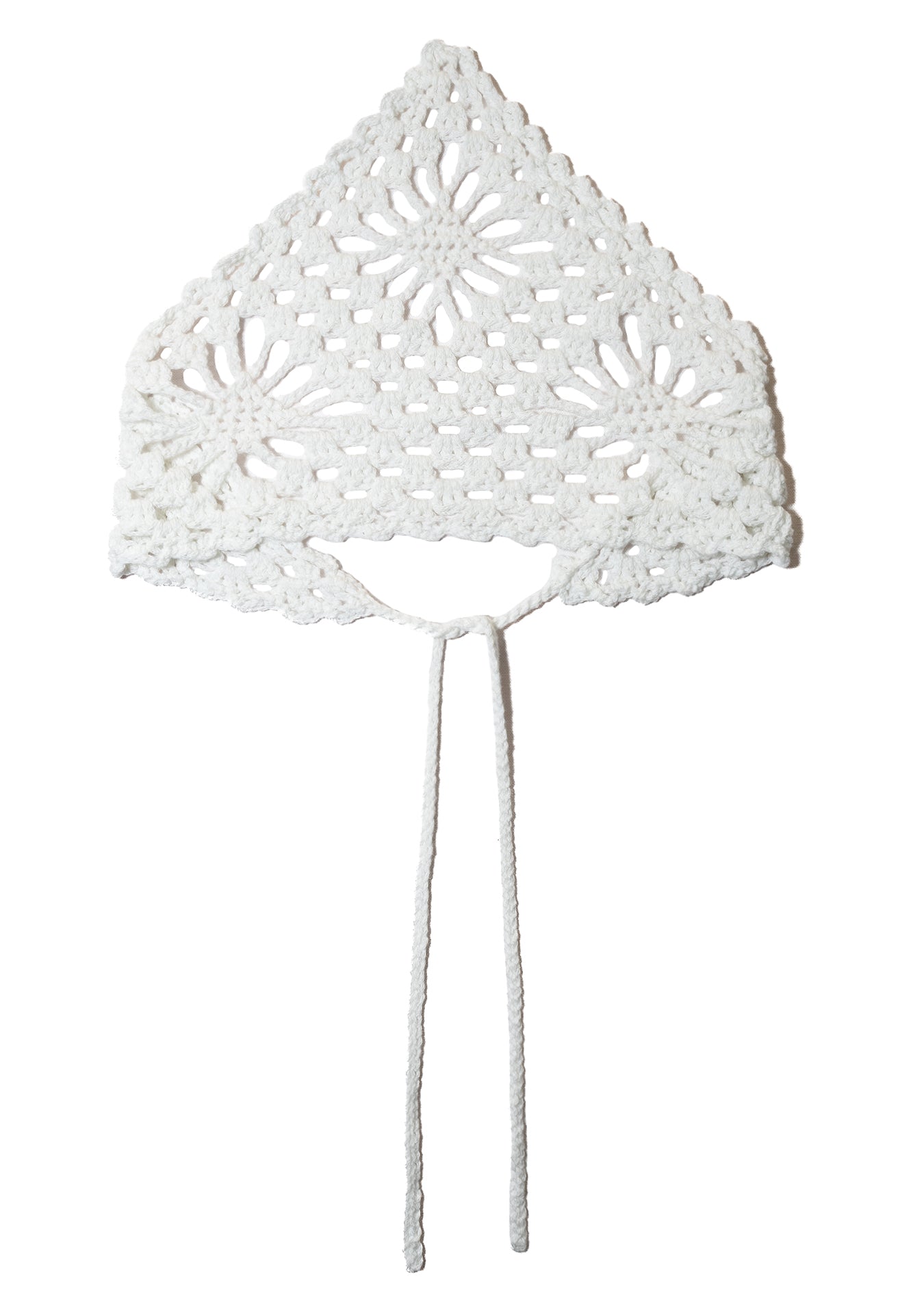 Cotton Crochet Bandana (White)