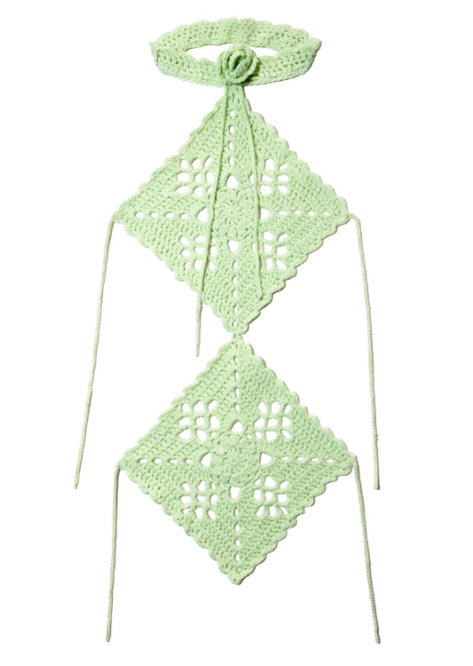 Cotton Crochet Leg Warmer (Green)