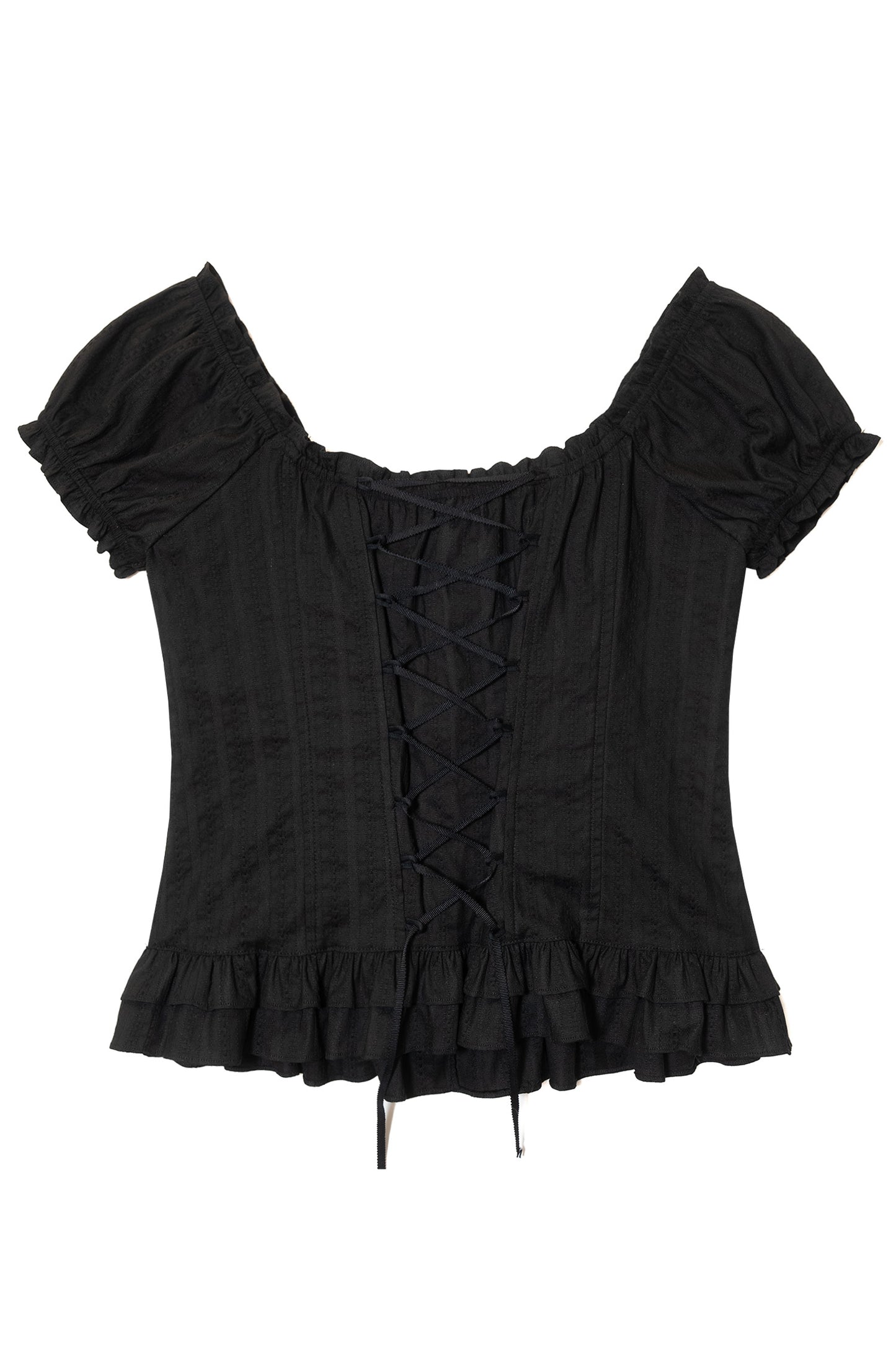 Baby Doll Corset Blouse (Black)
