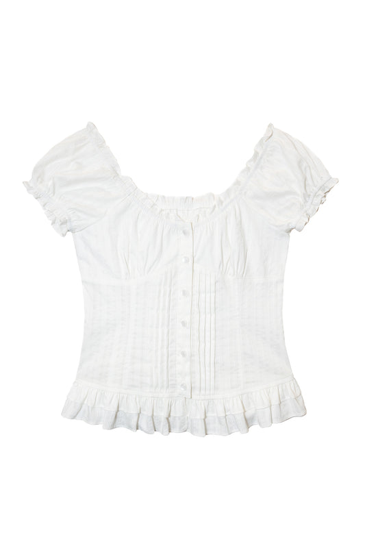 Baby Doll Corset Blouse (White)