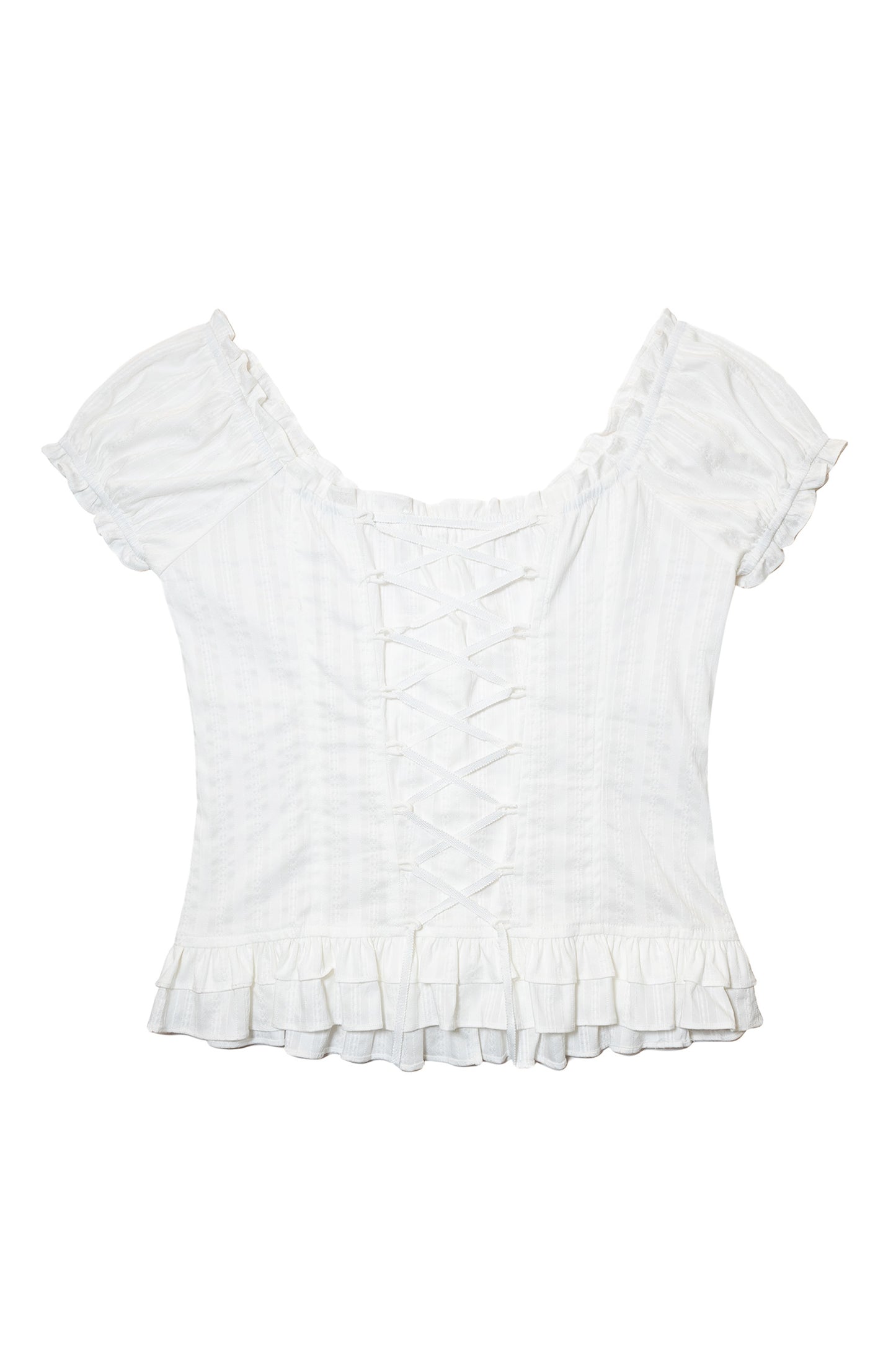 Baby Doll Corset Blouse (White)