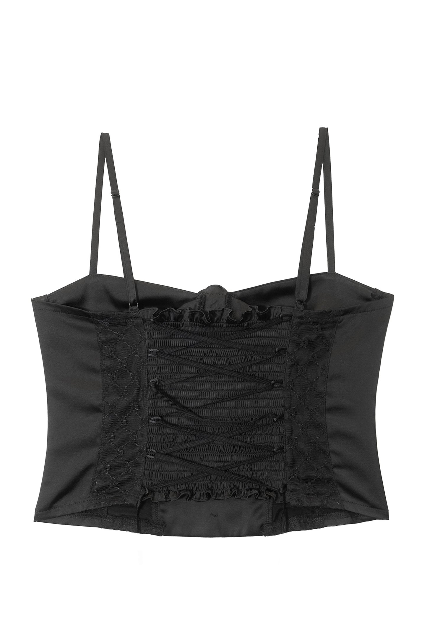 Silky Rose Corset Bustier (Black)
