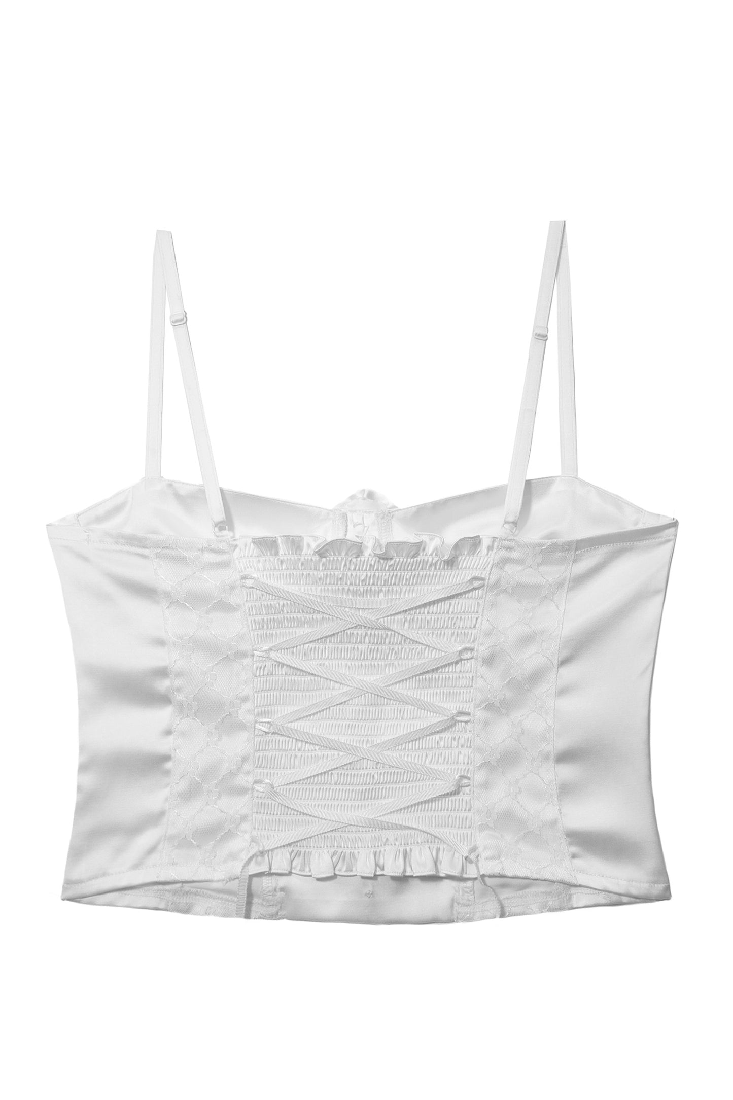 Silky Rose Corset Bustier (White)