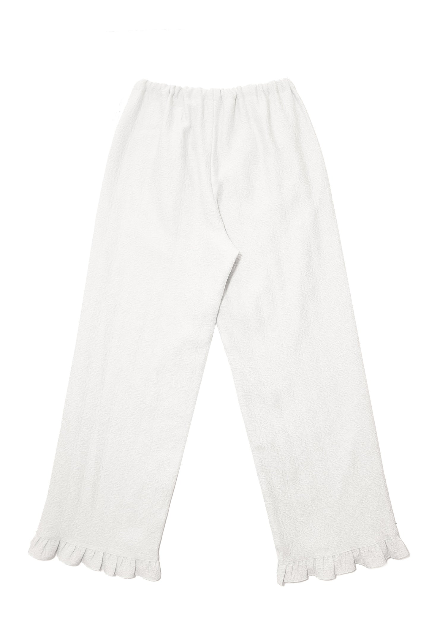 Flower Jacquard Summer Pants (White)