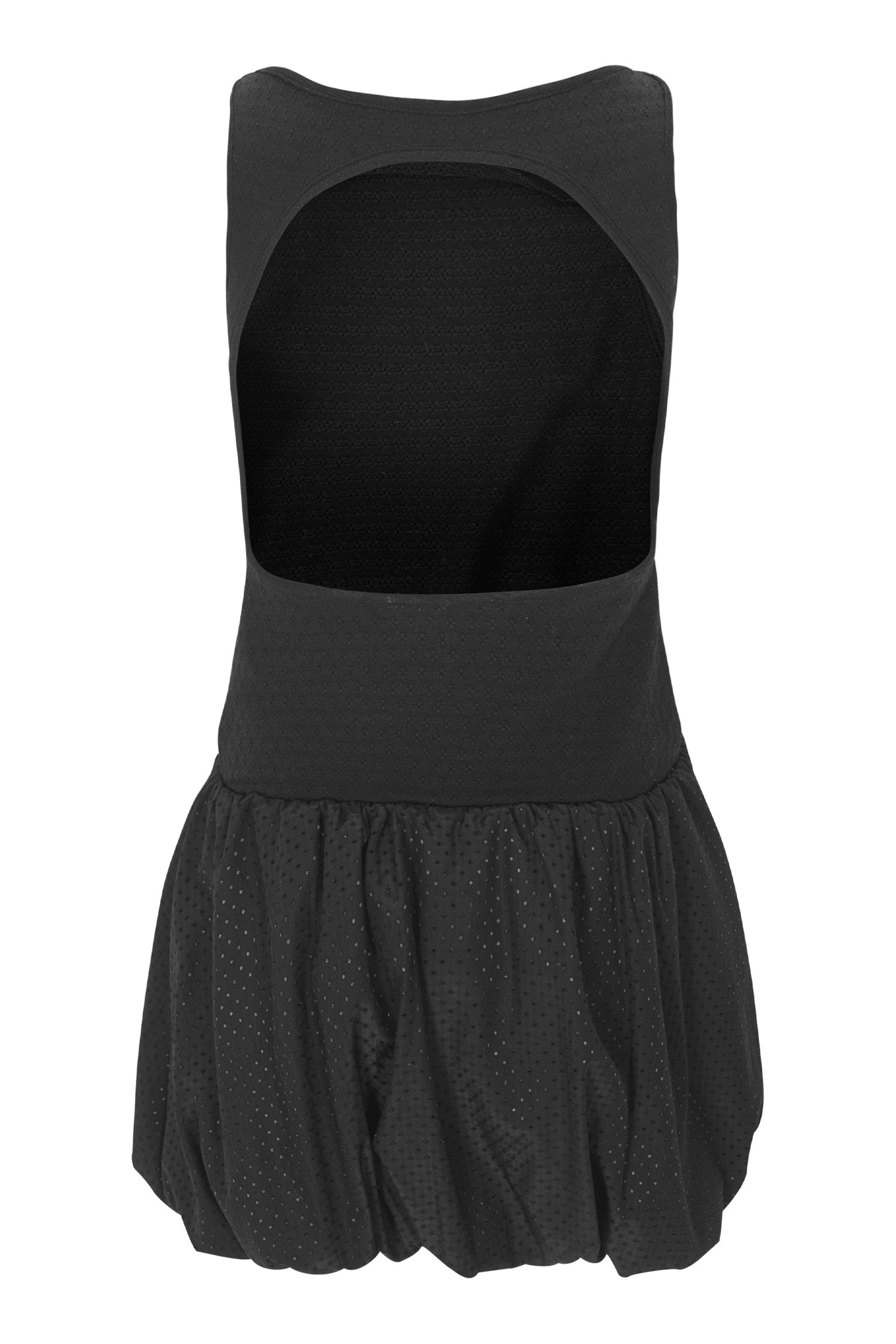 BUBBLE HEM MINI DRESS_BLACK