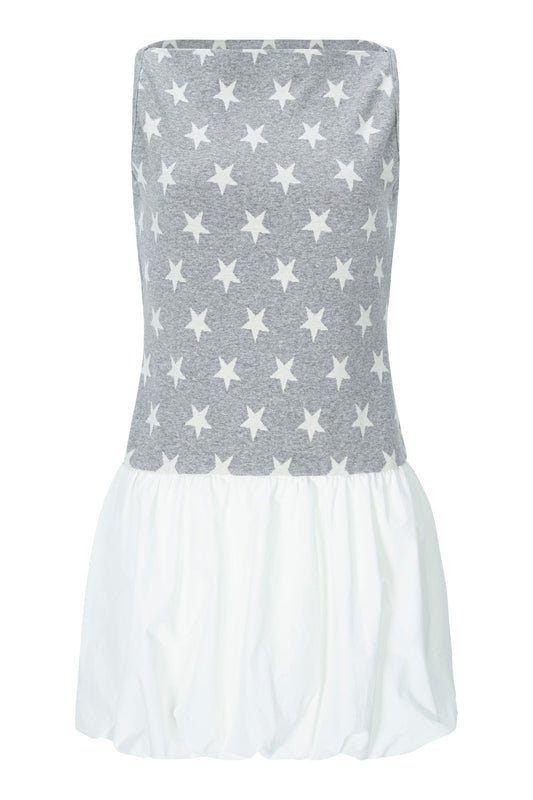 Bubble Hem Mini Dress (Grey)