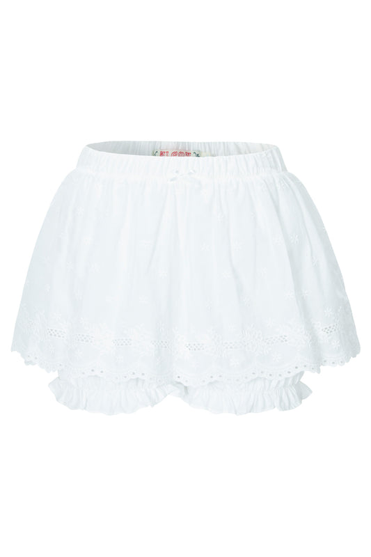 Skirt Layered Bubble Shorts (White)