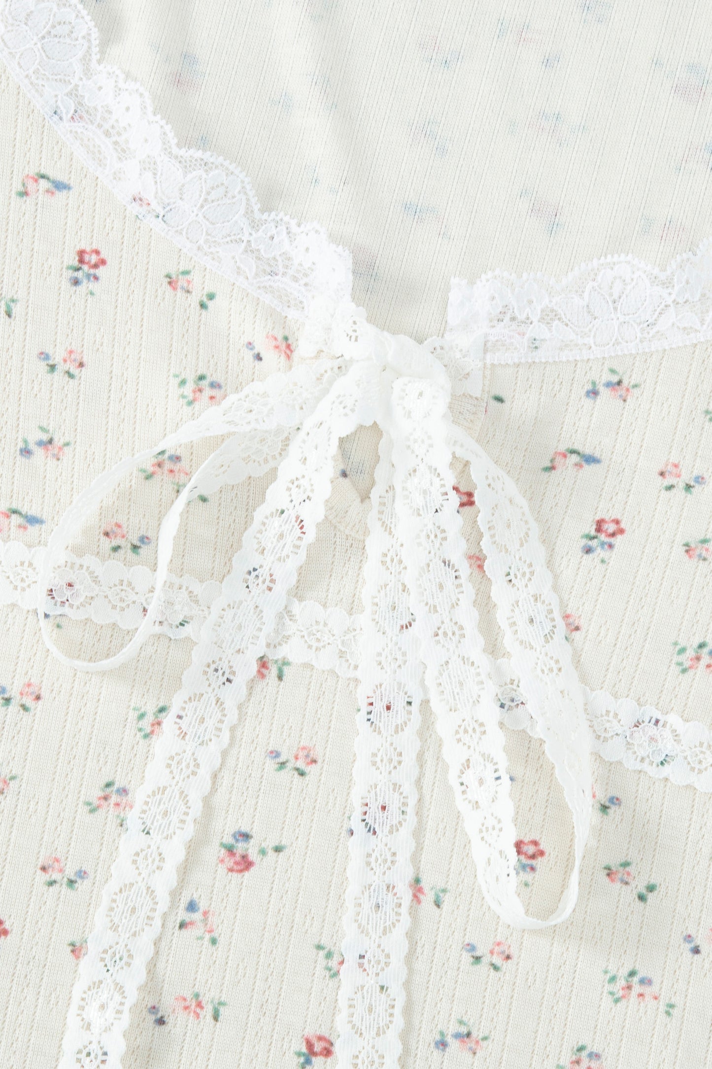 Eyelet Floral Lace Top (Cream)