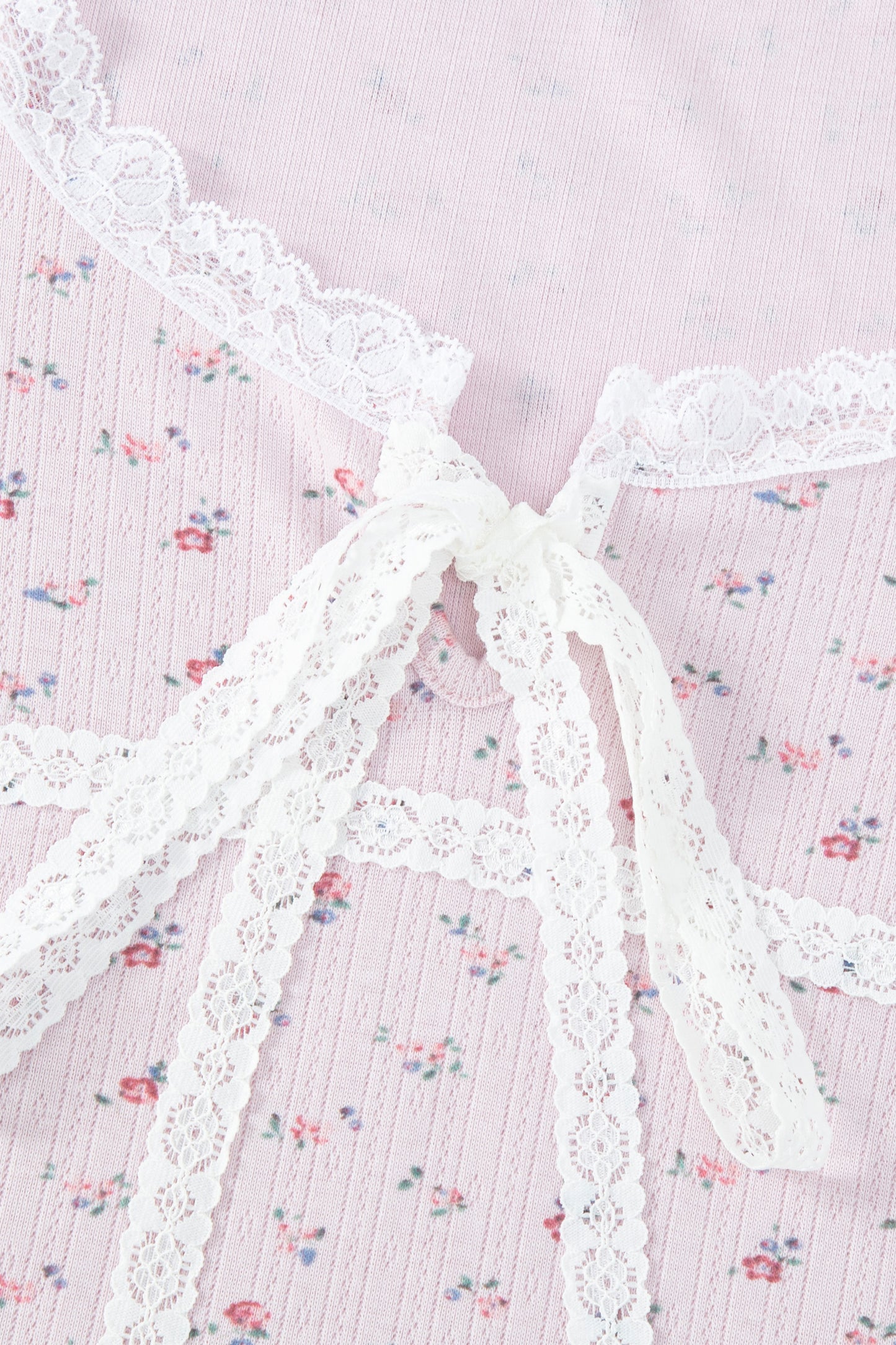 Eyelet Floral Lace Top (Pink)