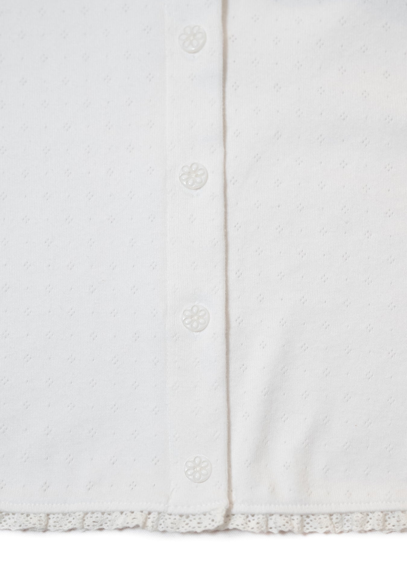LACE TRIM EYELET CARDIGAN_WHITE