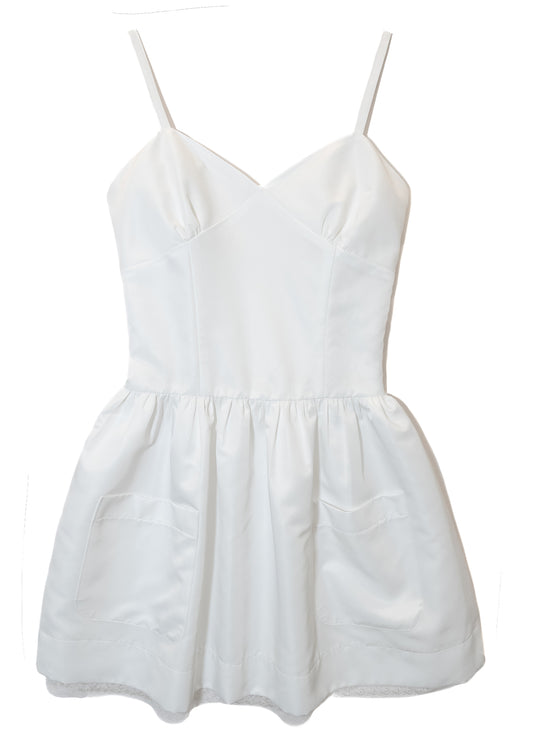Silky Sweet Bustier Dress (White)