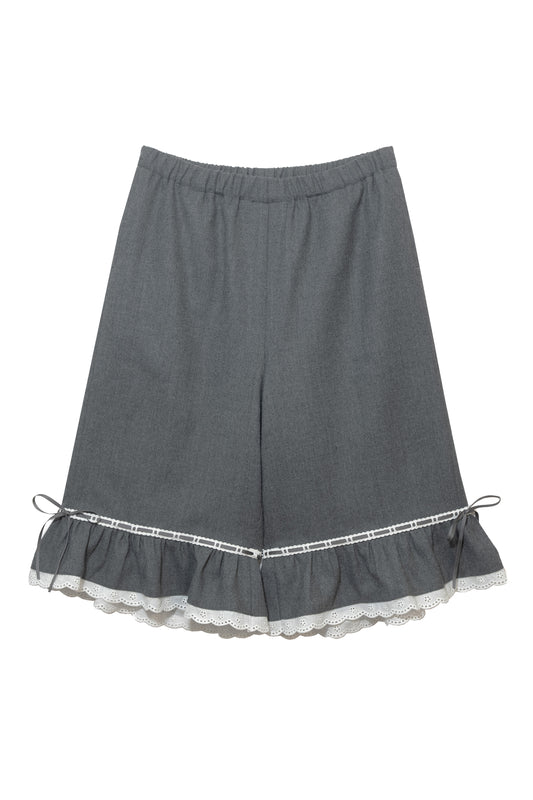 Wool Bloomer Bermuda Pants (Charcoal)
