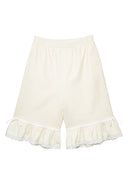 Wool Bloomer Bermuda Pants (White)