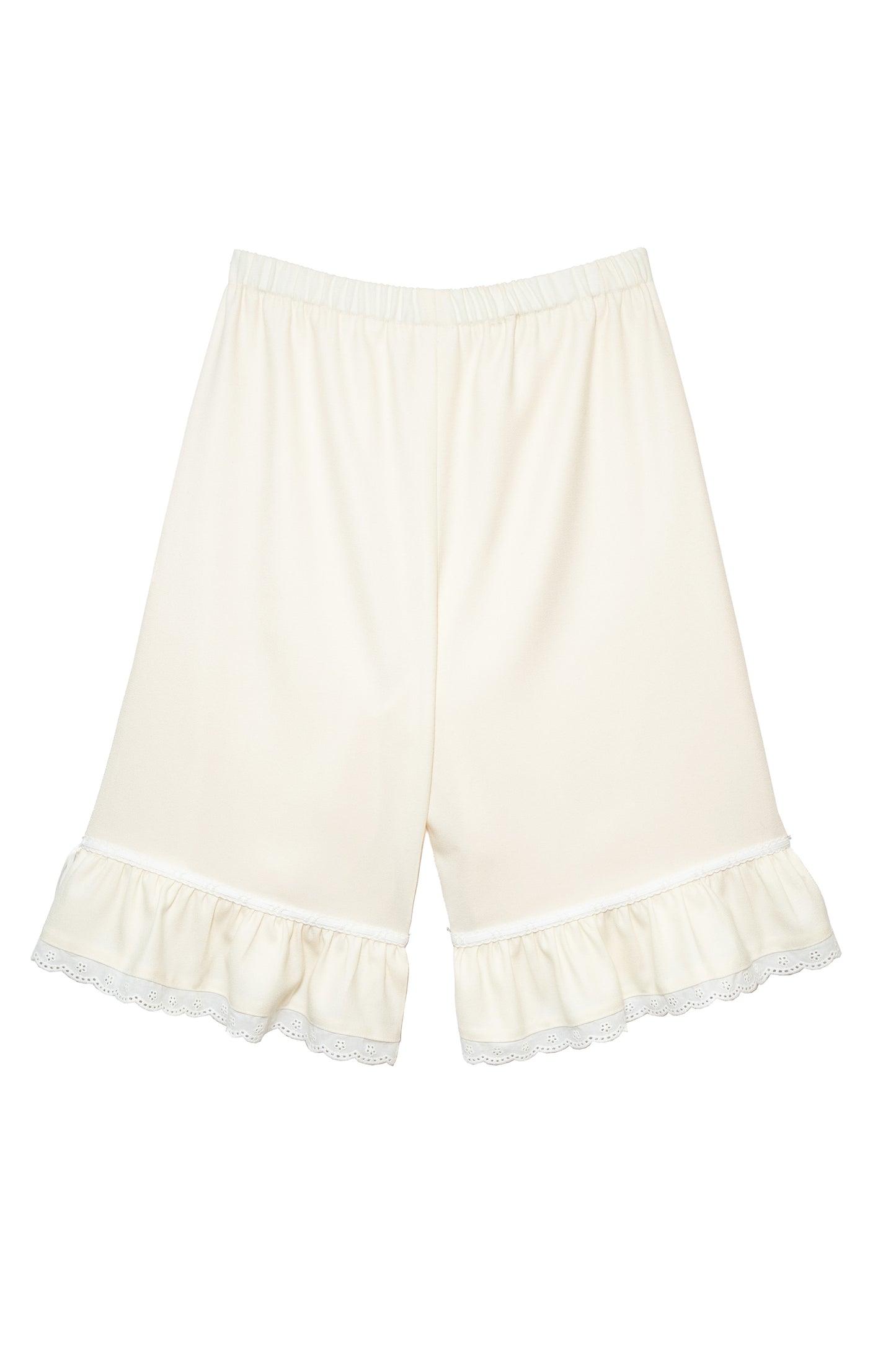 Wool Bloomer Bermuda Pants (White)