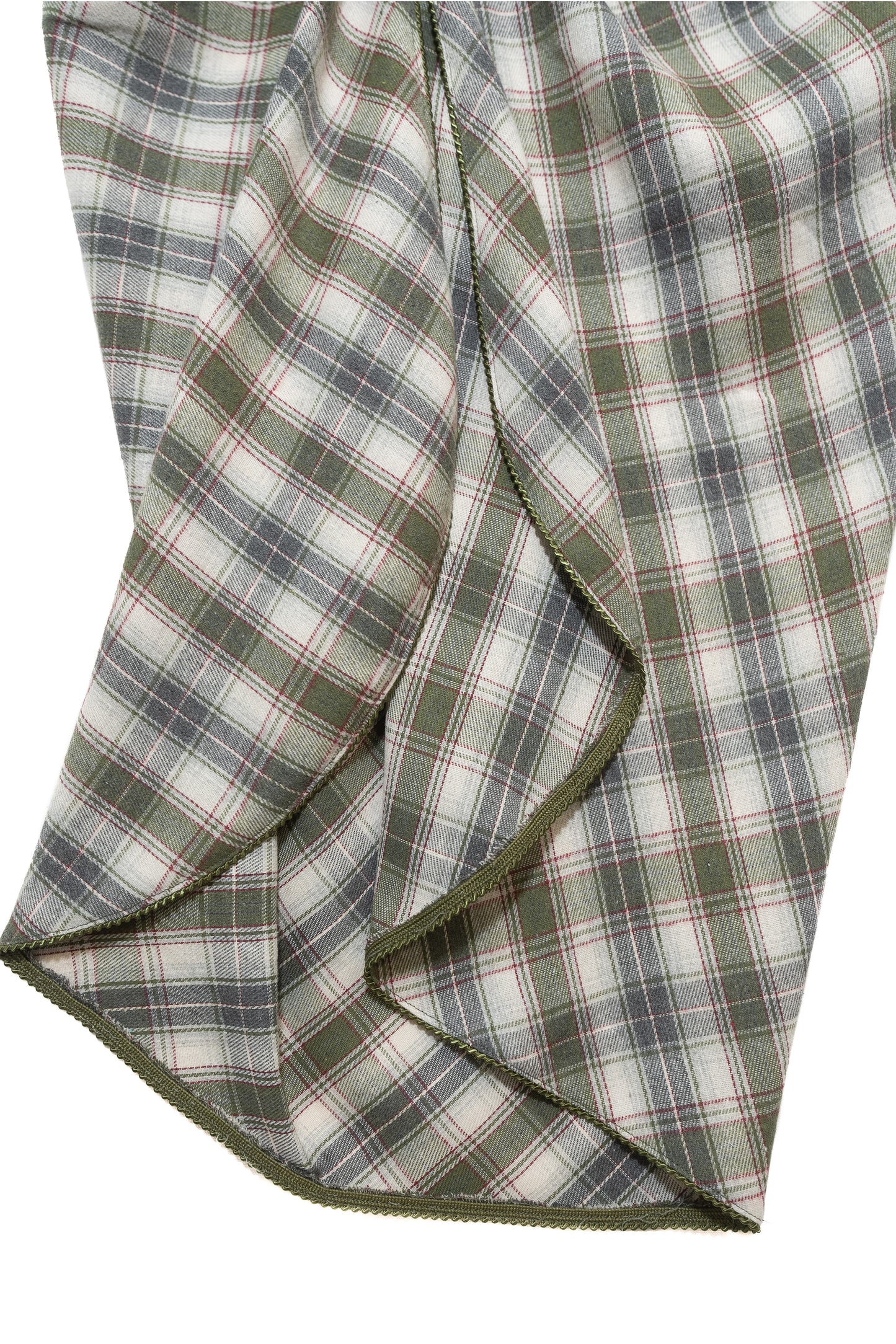 Drape Plaid Long Skirt (Khaki)