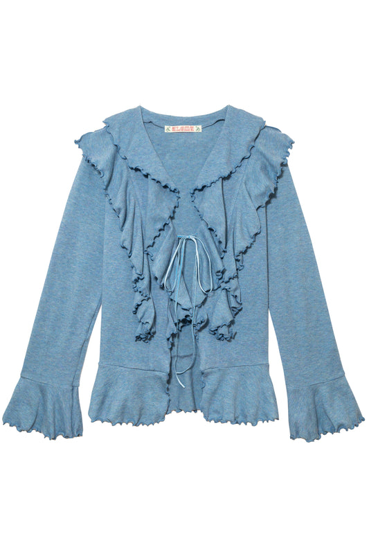 Hippie Ruffle Cardigan (Blue)