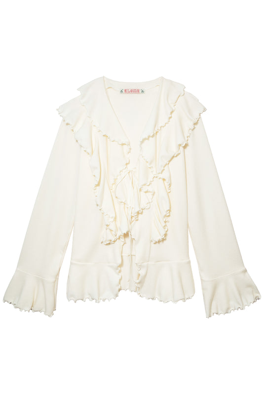 Hippie Ruffle Cardigan (Ecru)