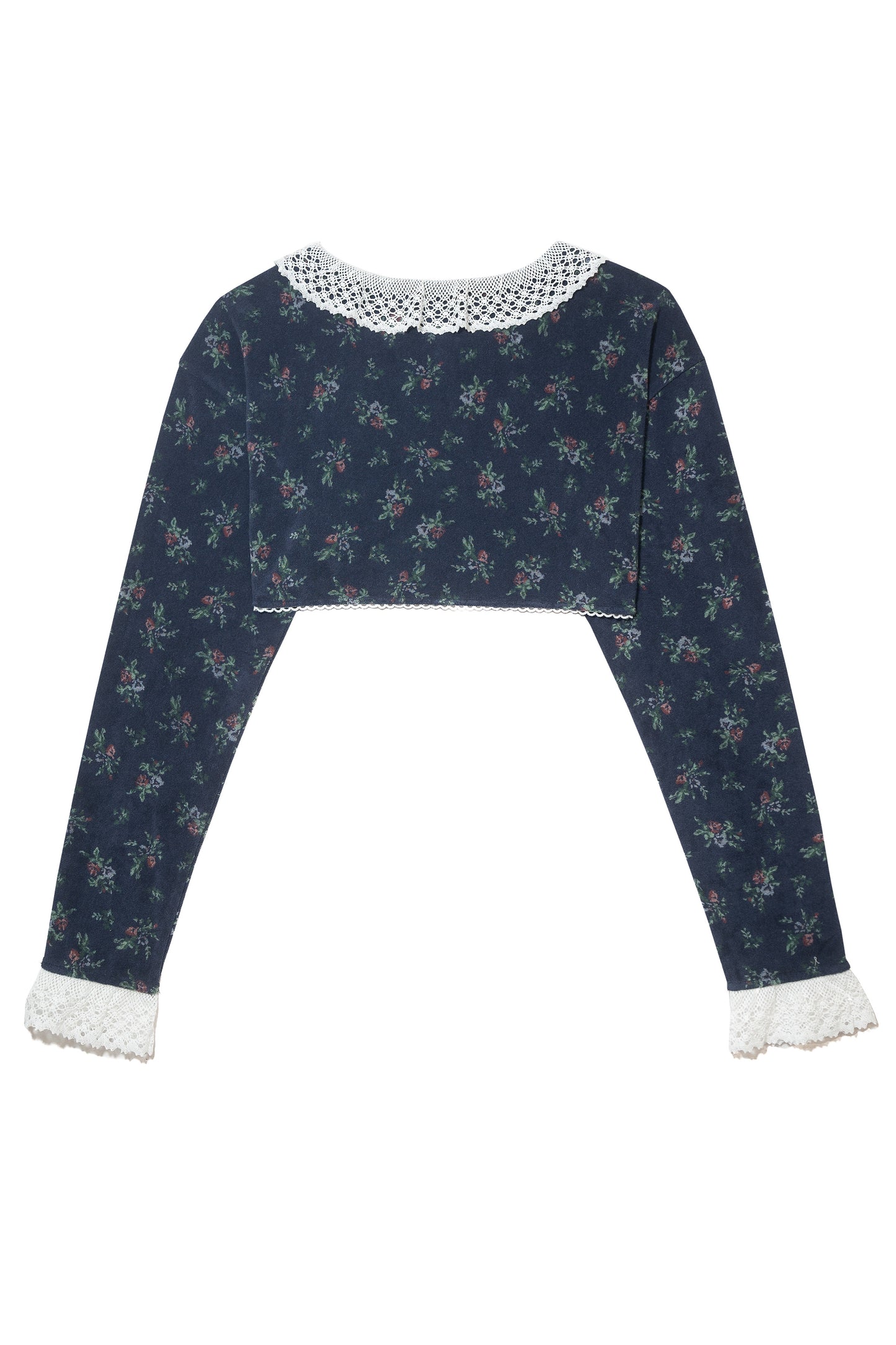 Vintage Flower Terry Cardigan (Navy)