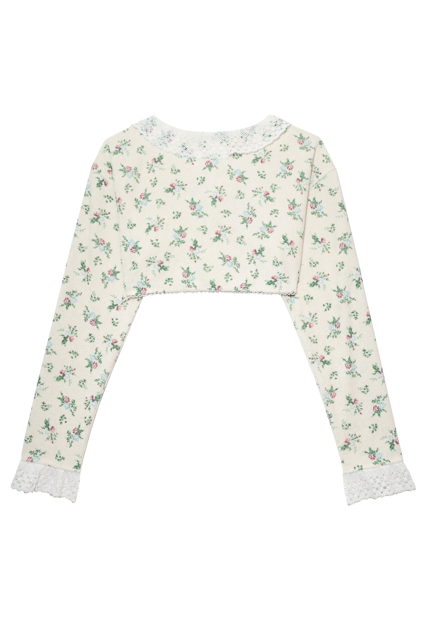 Vintage Flower Terry Cardigan (Cream)