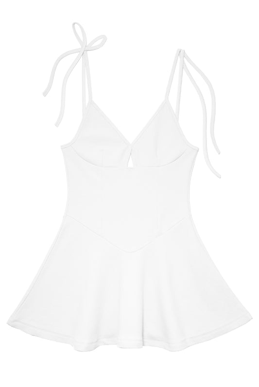 Waffle Jersey Slip Dress (White)