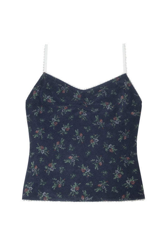 Vintage Flower Terry Slip (Navy)