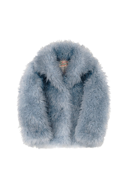 Fluffy Furry Fur Jacket (Blue)