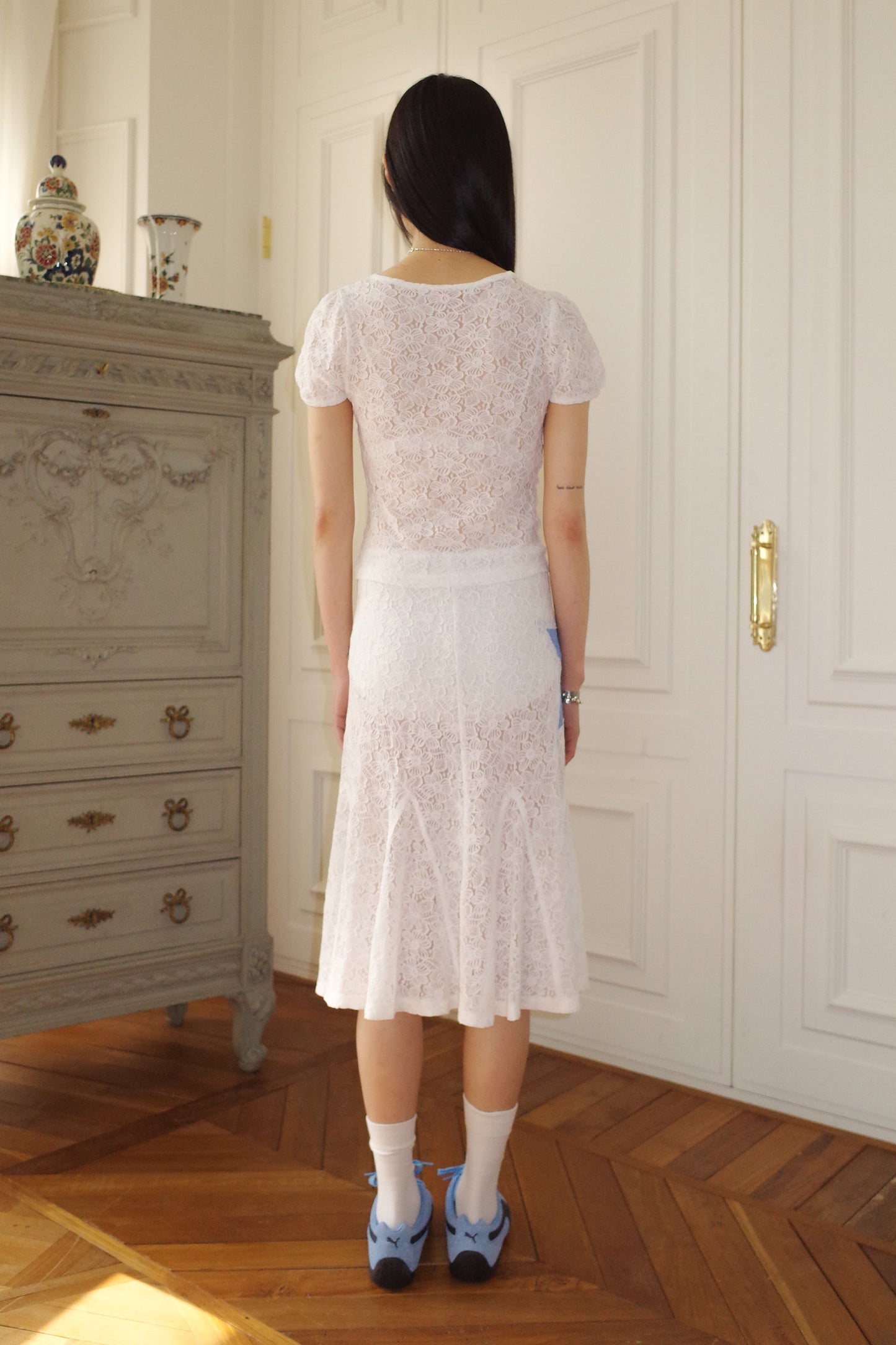Lace Star Mermaid Skirt (White)