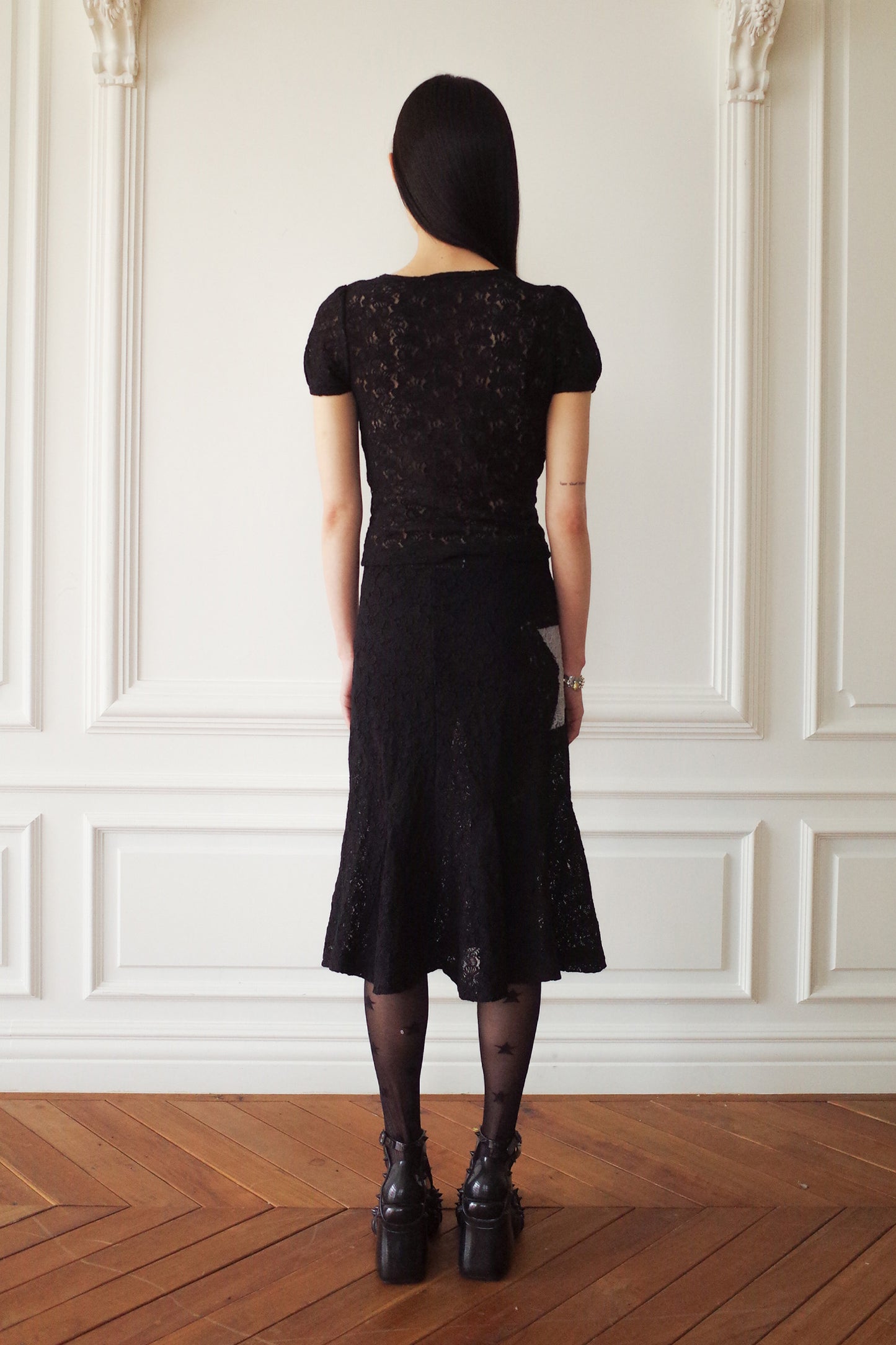 Lace Star Mermaid Skirt (Black)