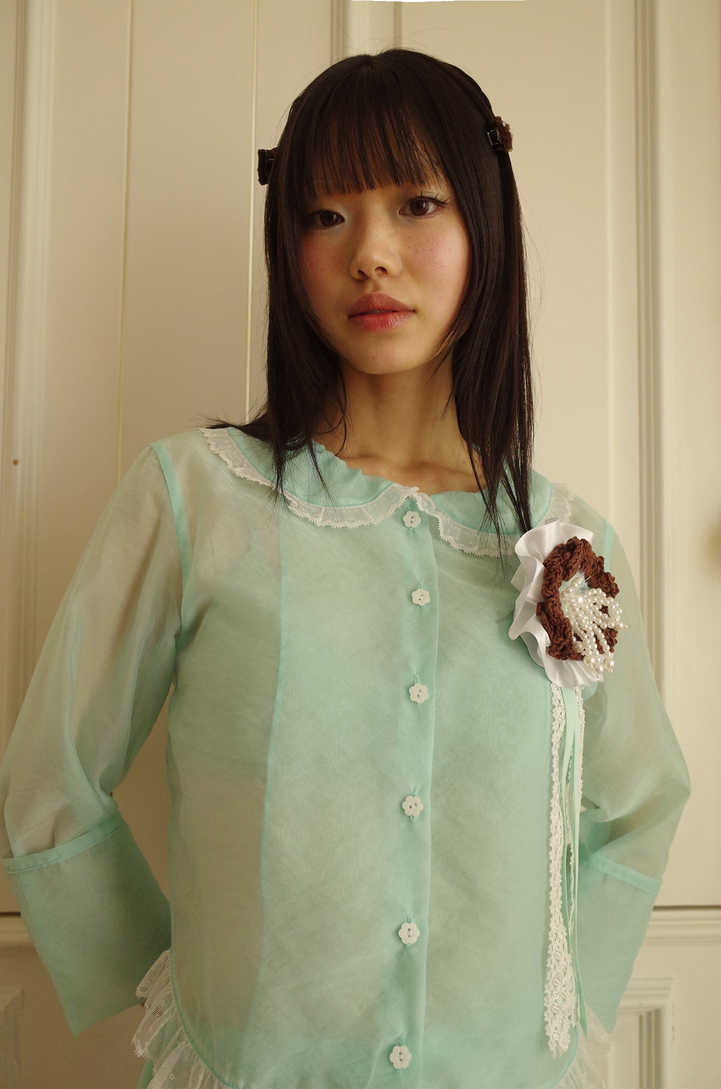 Peter Pan Collar Blouse (Mint)