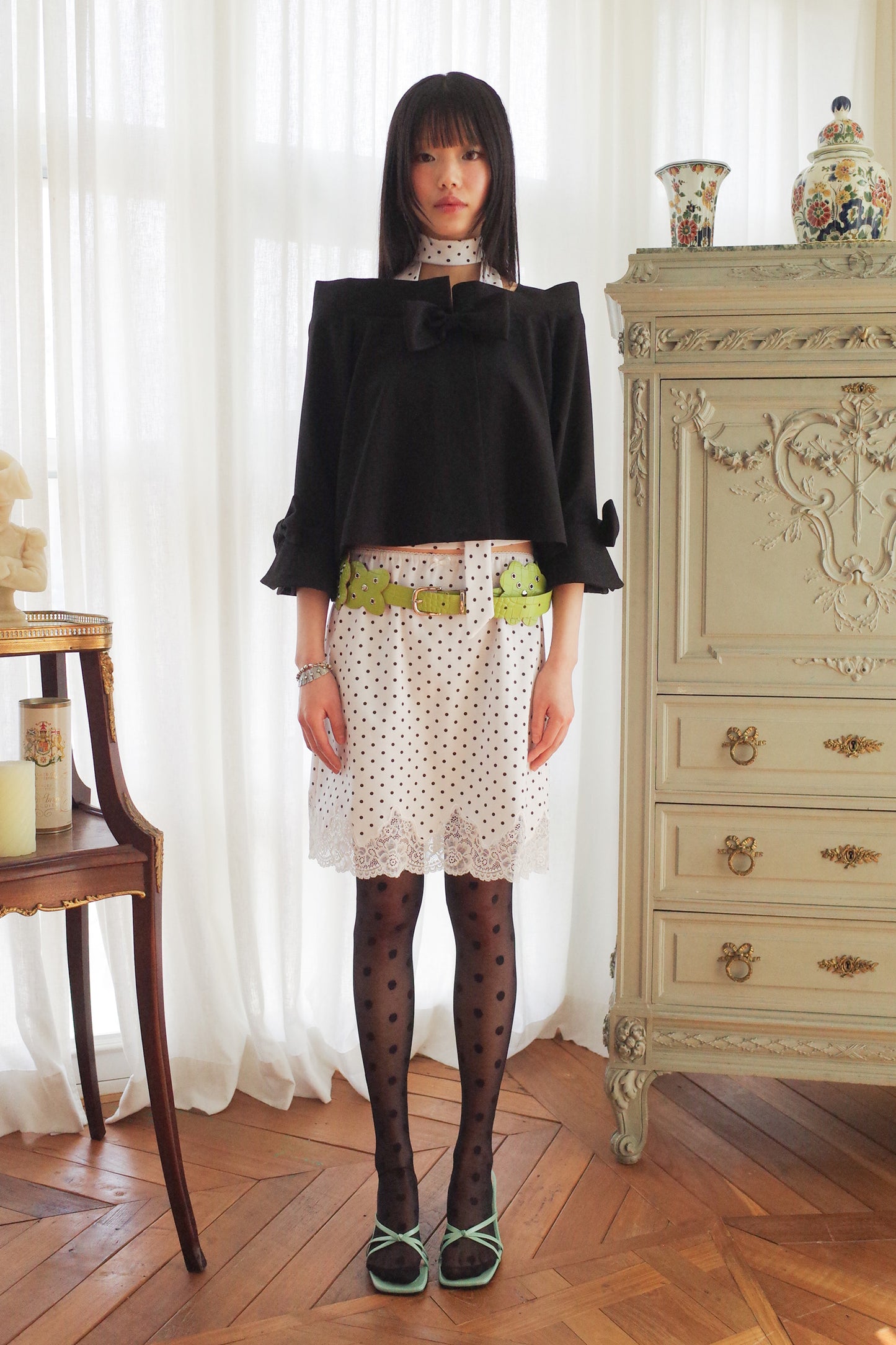 Classic Ribbon Summer Jacket (Black)