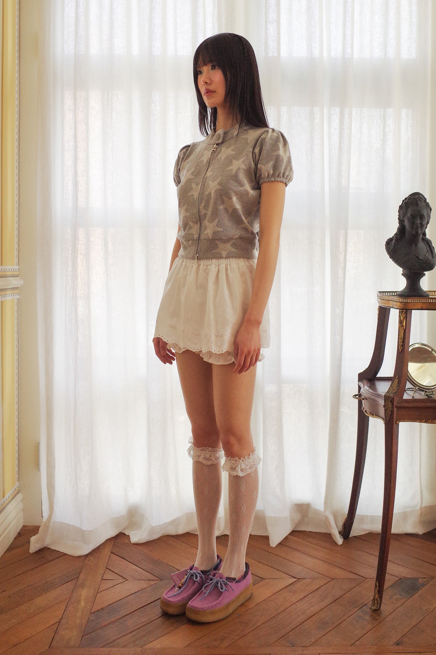 Star Zip Up Top (Grey)