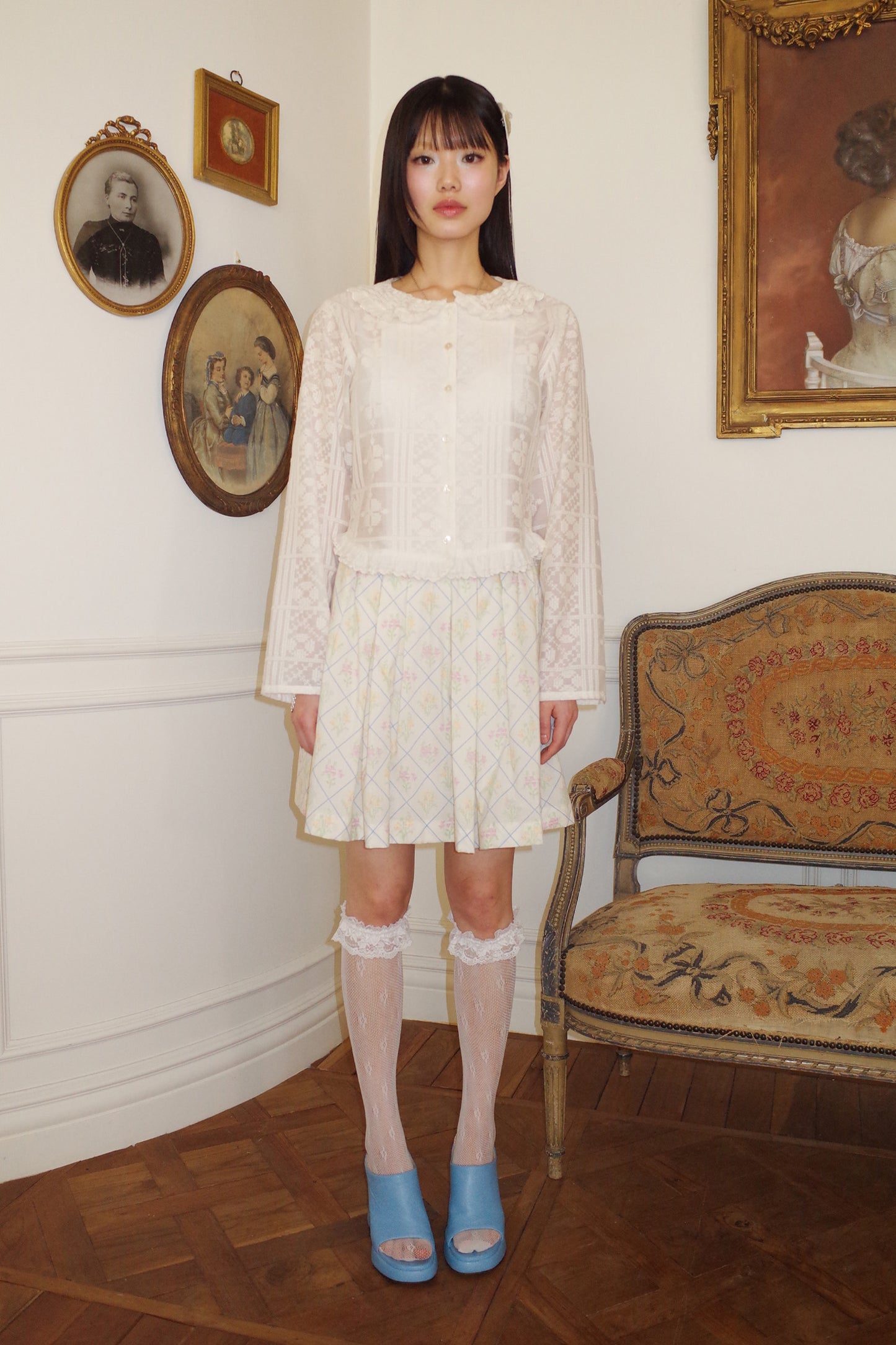 Peter Pan Collar Blouse (Cream)