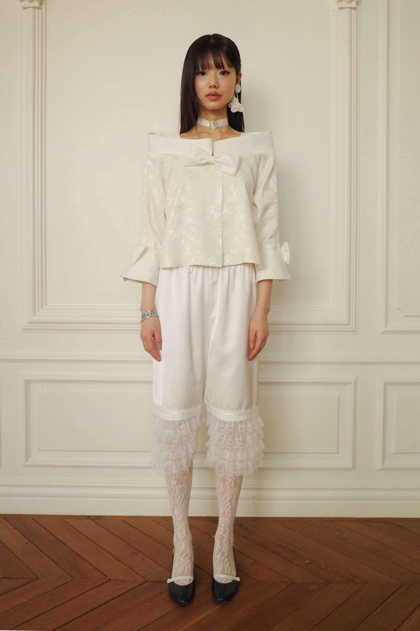 Classic Ribbon Summer Jacket (White)