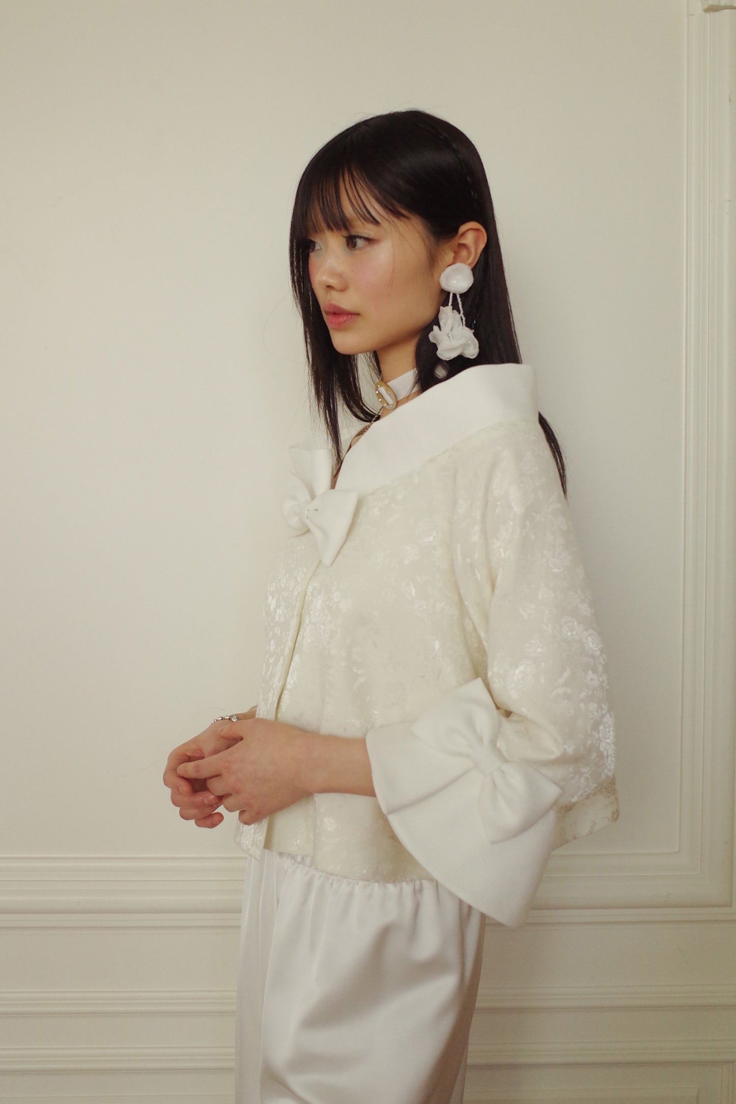 Classic Ribbon Summer Jacket (White)