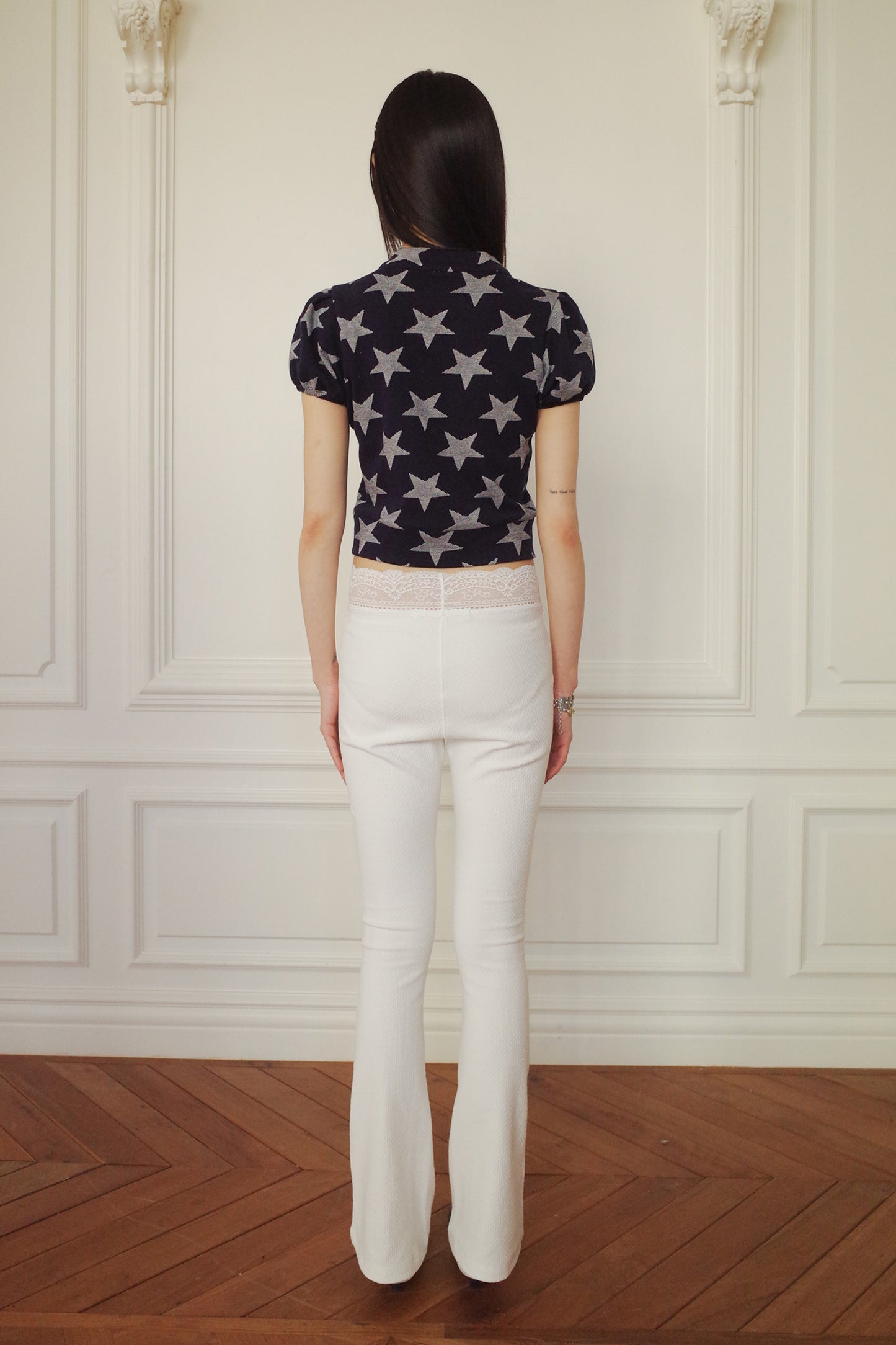 Star Zip Up Top (Navy)