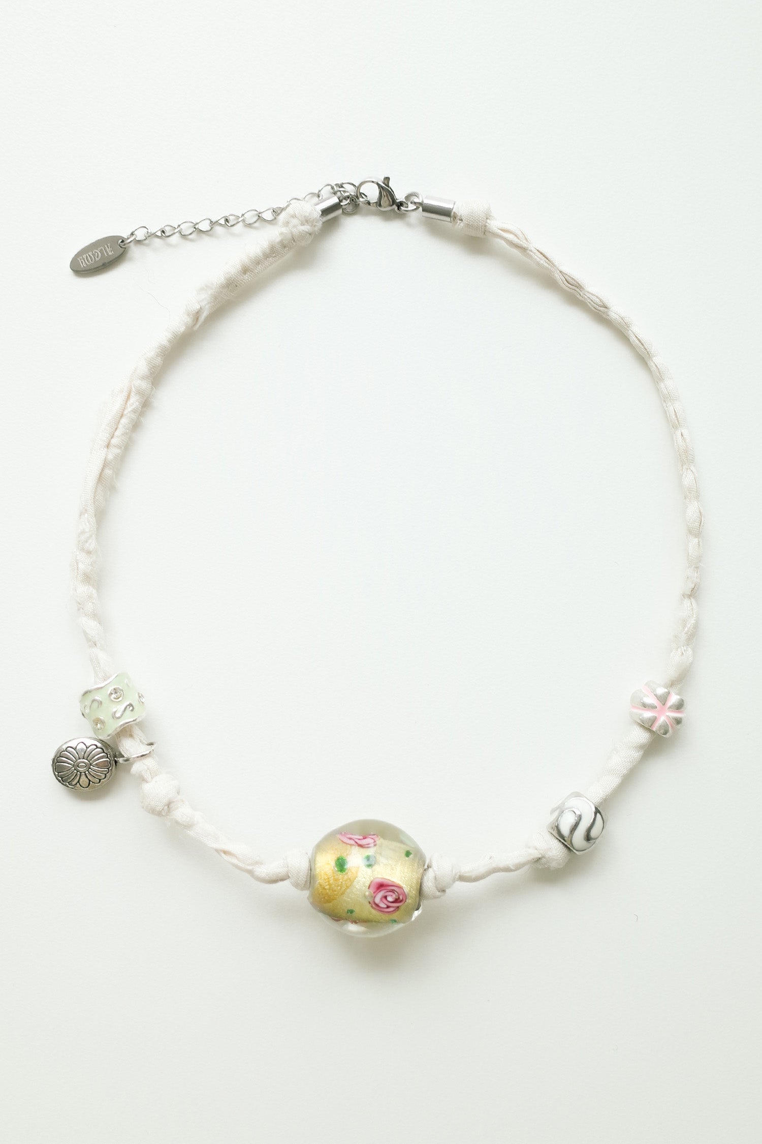 Glass & silk choker