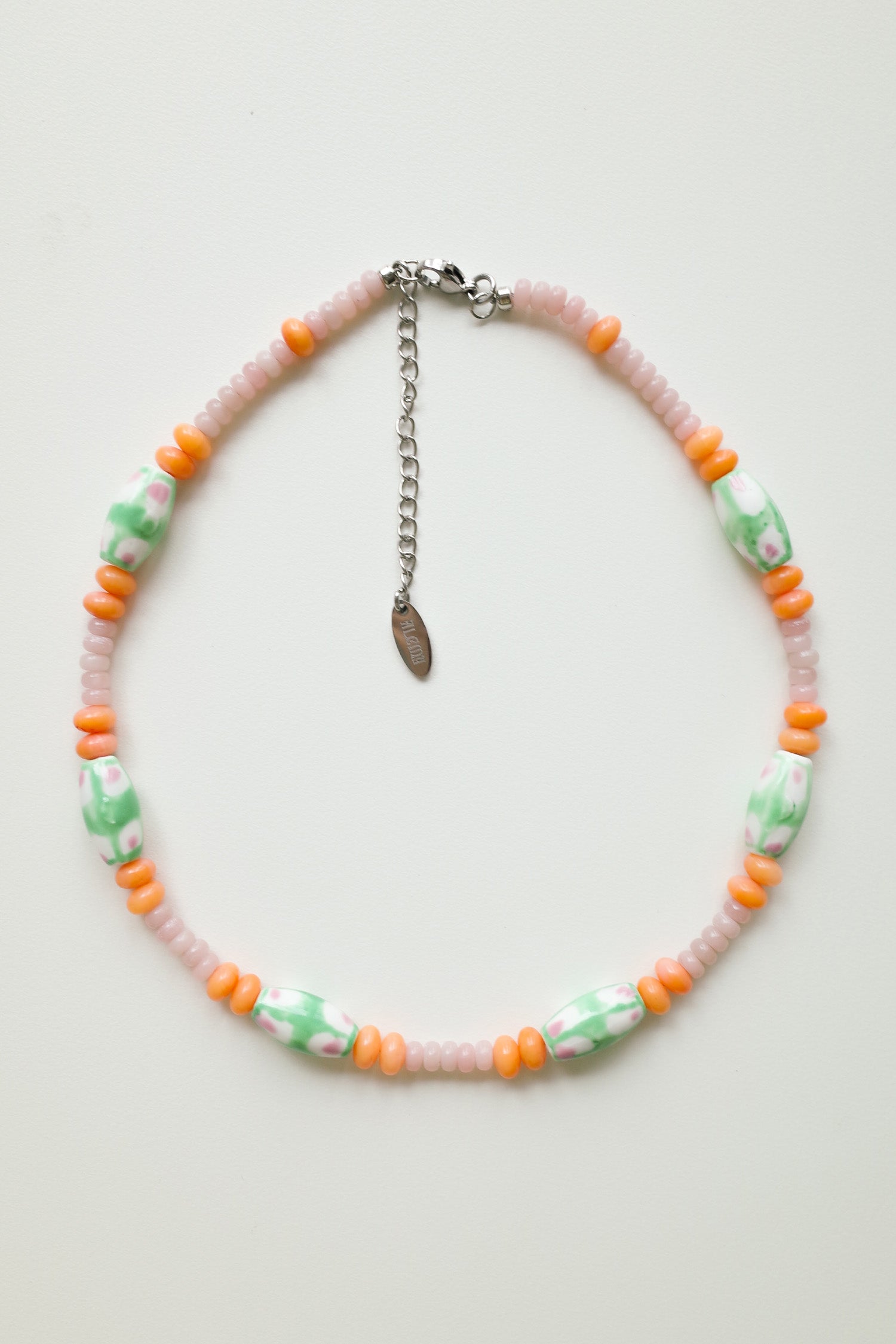 Coral&opal choker