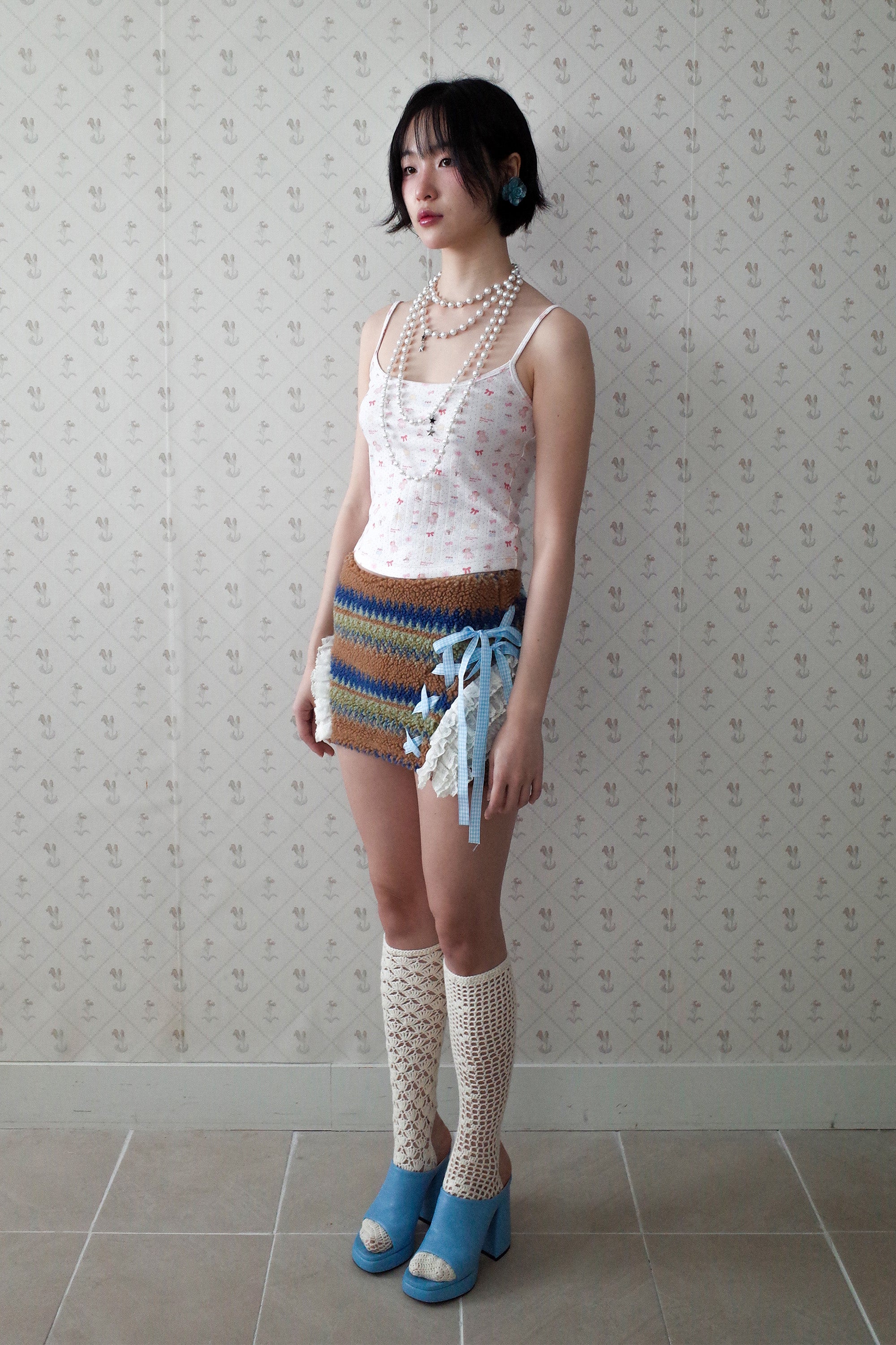 [12월 중순 출고]Teddy bear square slip white