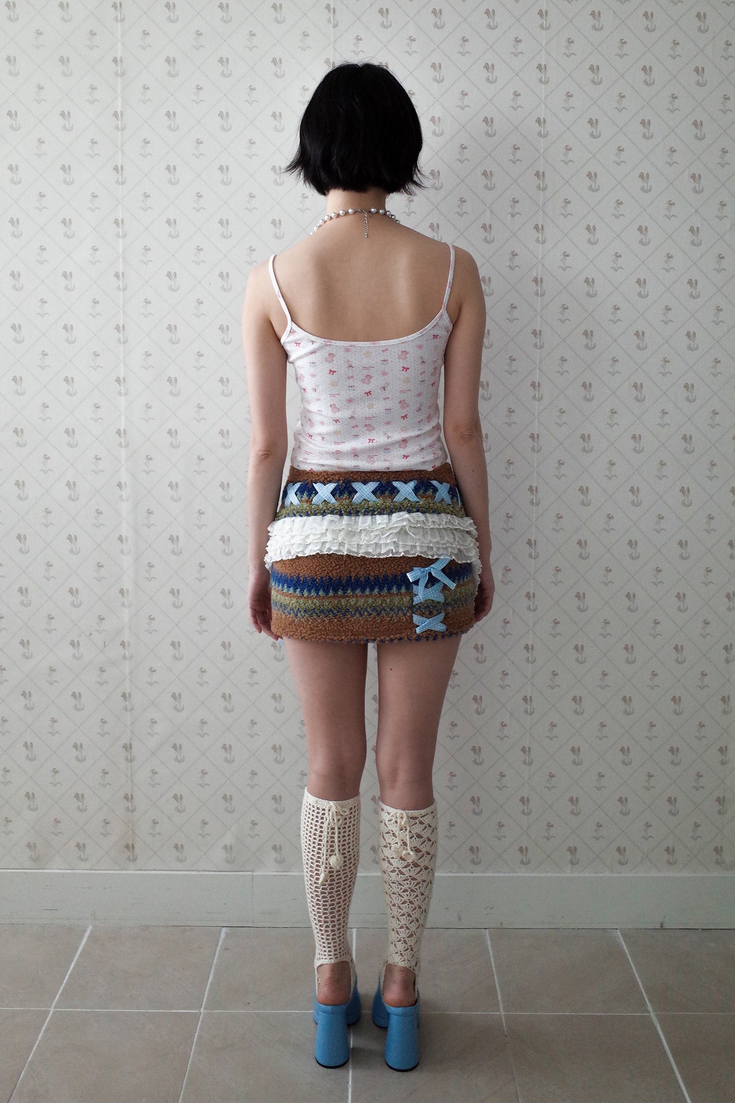 [Ordermade] Crochet Airy Cotton Knee Socks (Cream)