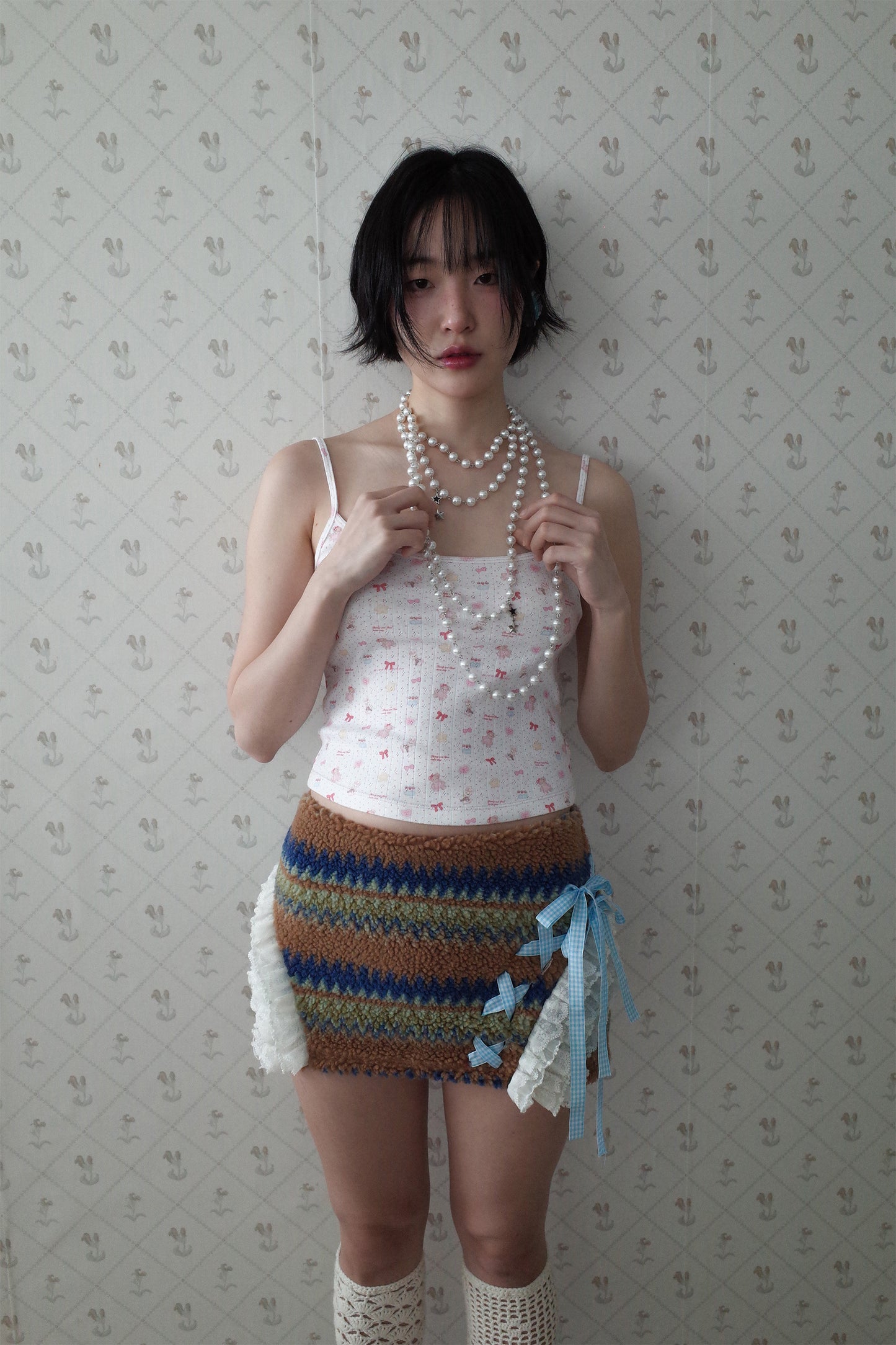 Ribbon & Lace Teddy Skort (Camel)